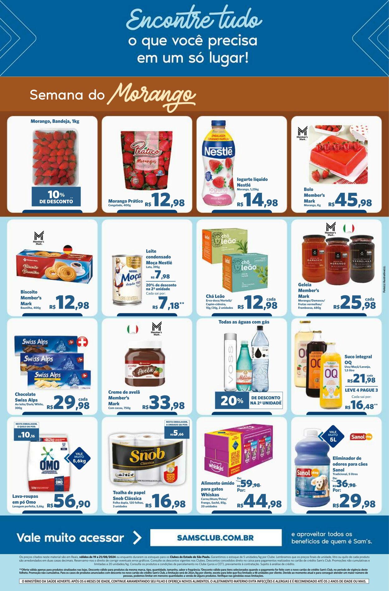 Folheto Sam's Club 19.08.2024 - 21.08.2024