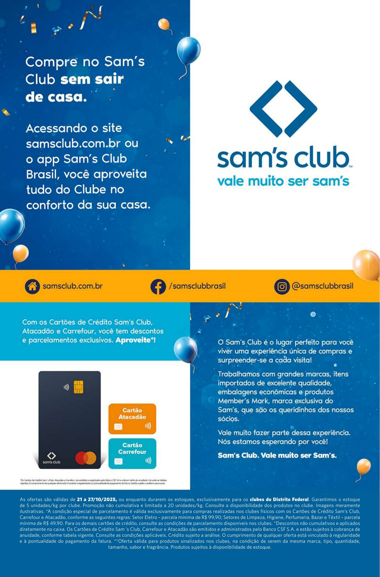 Folheto Sam's Club 21.10.2025 - 27.10.2025