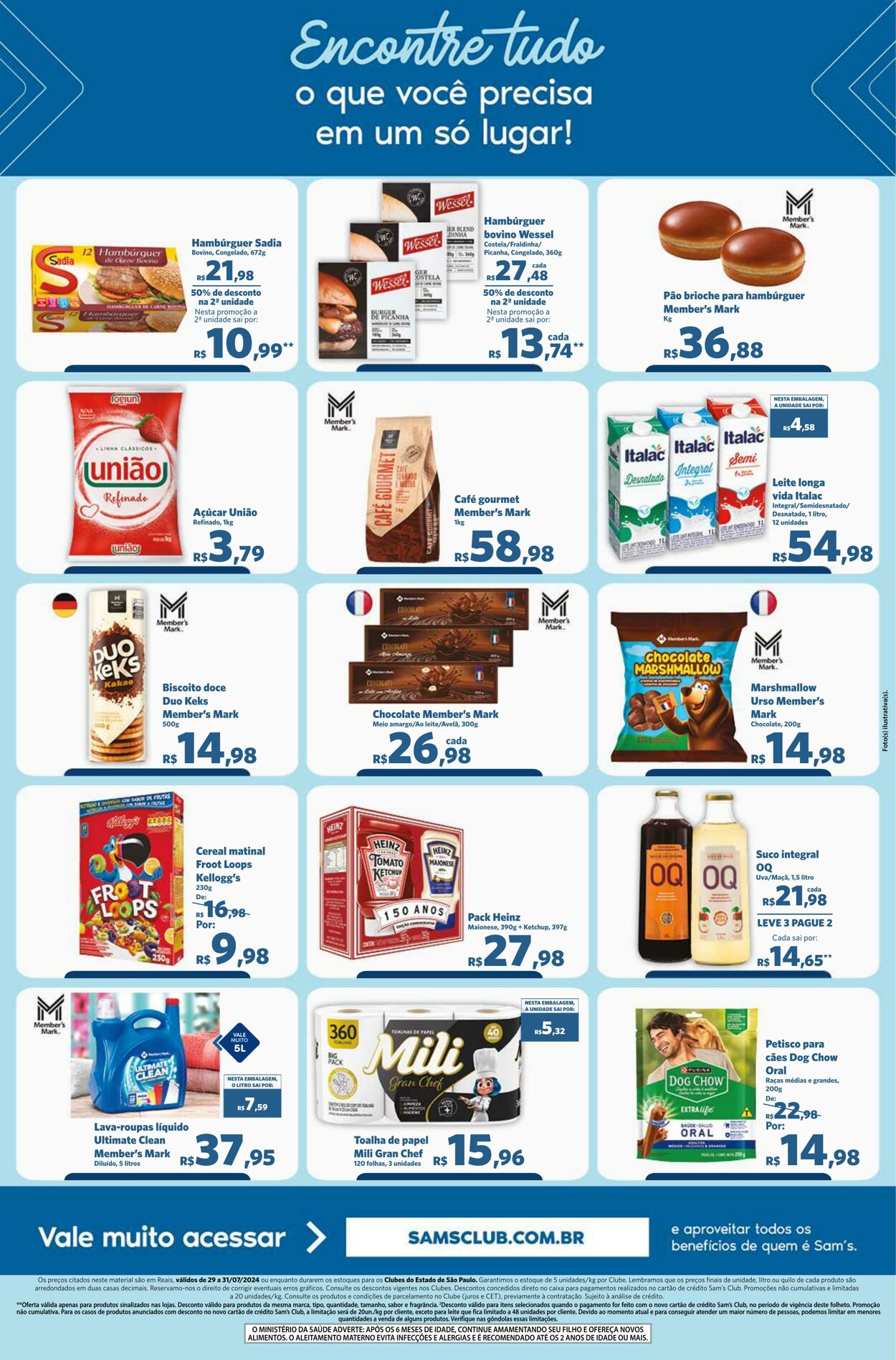 Folheto Sam's Club 29.07.2024 - 31.07.2024