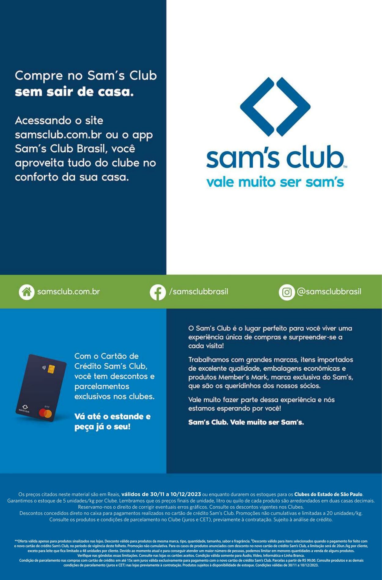 Folheto Sam's Club 30.11.2023 - 10.12.2023