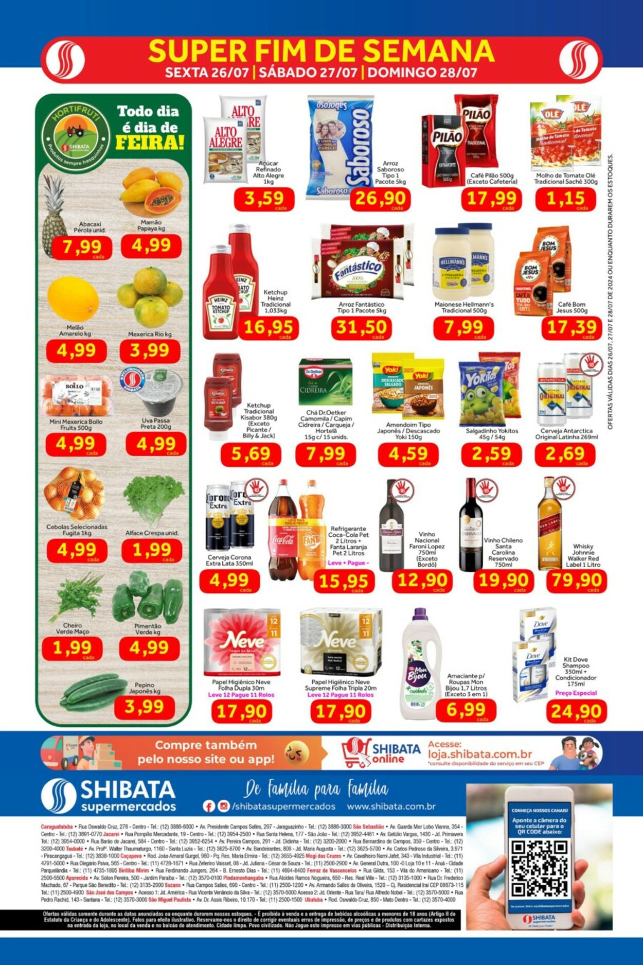 Folheto Shibata Supermercados 26.07.2024 - 28.07.2024