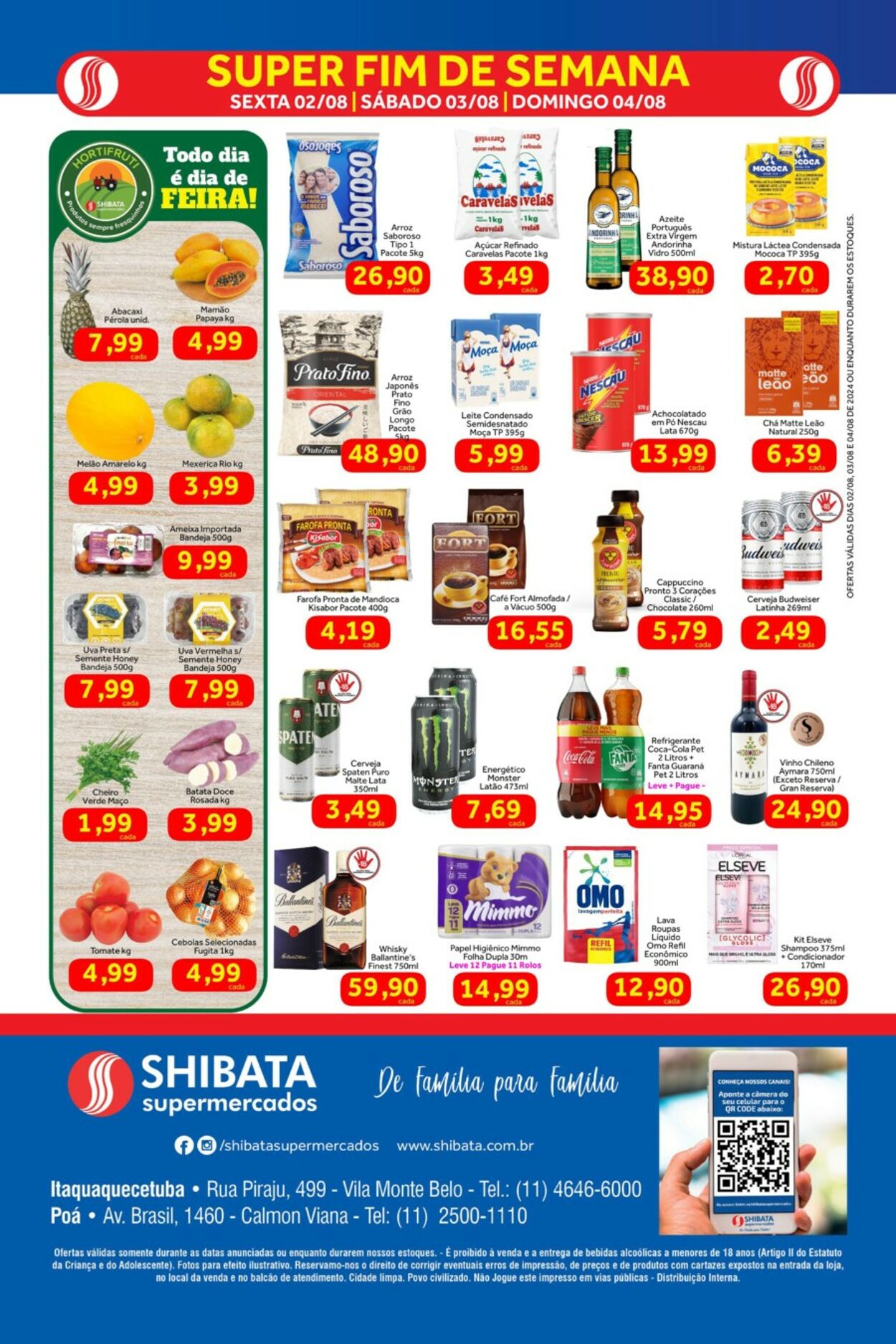 Folheto Shibata Supermercados 02.08.2024 - 04.08.2024