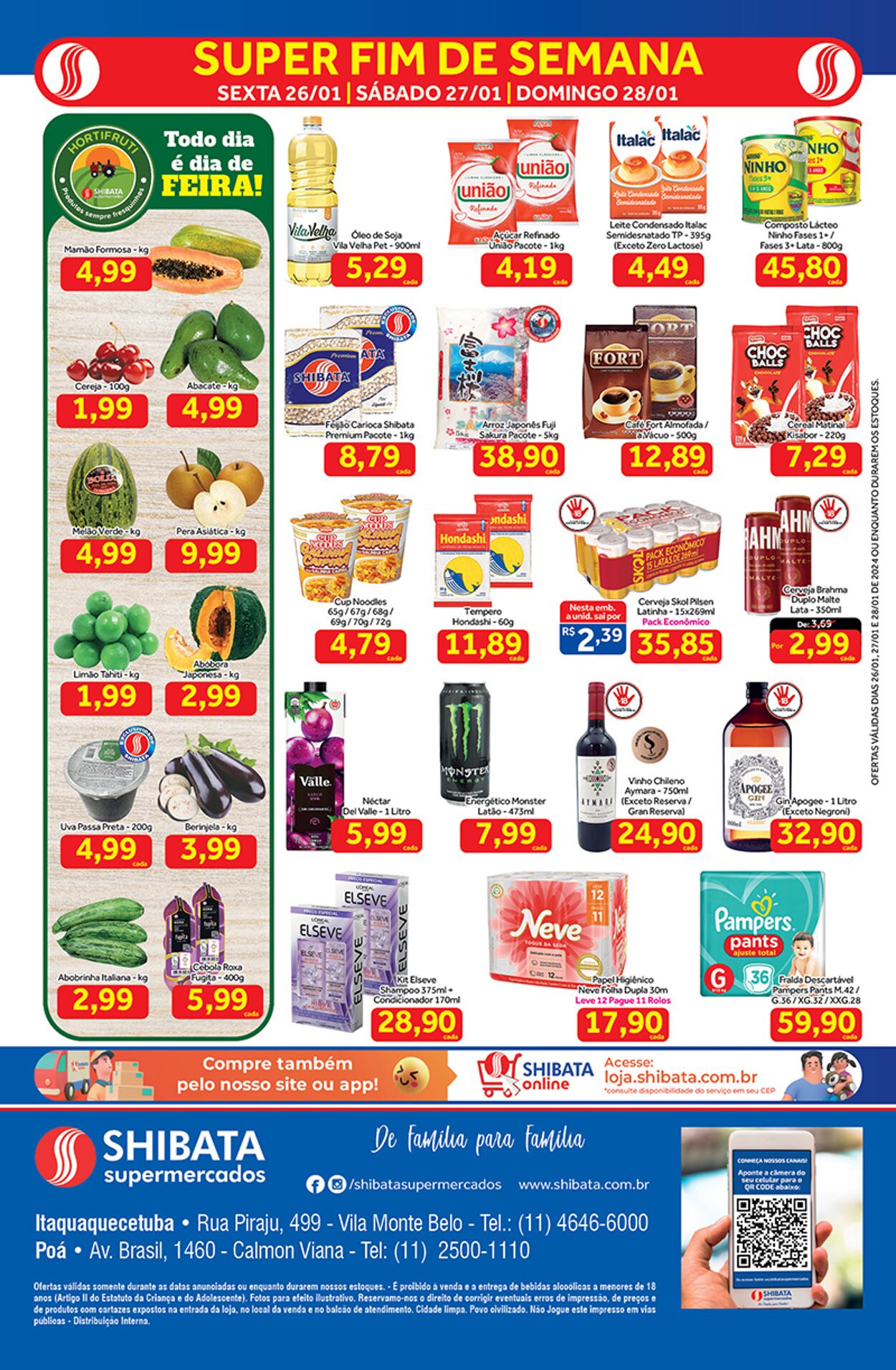 Folheto Shibata Supermercados 26.01.2024 - 28.01.2024