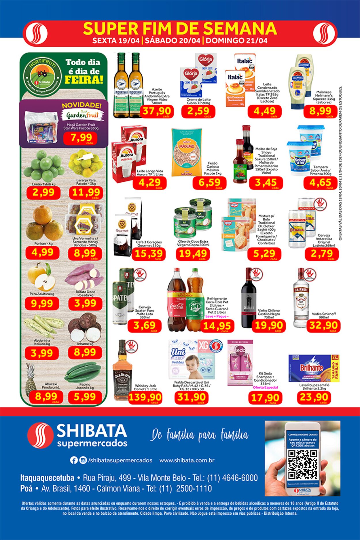 Folheto Shibata Supermercados 19.04.2024 - 21.04.2024