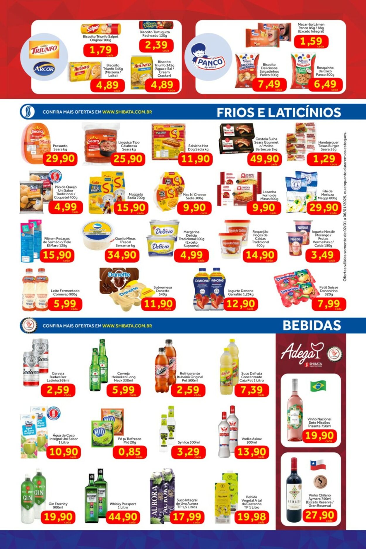 Folheto Shibata Supermercados 02.01.2025 - 06.01.2025