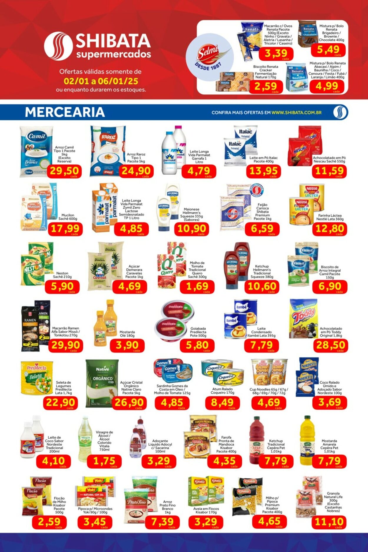 Folheto Shibata Supermercados 02.01.2025 - 06.01.2025