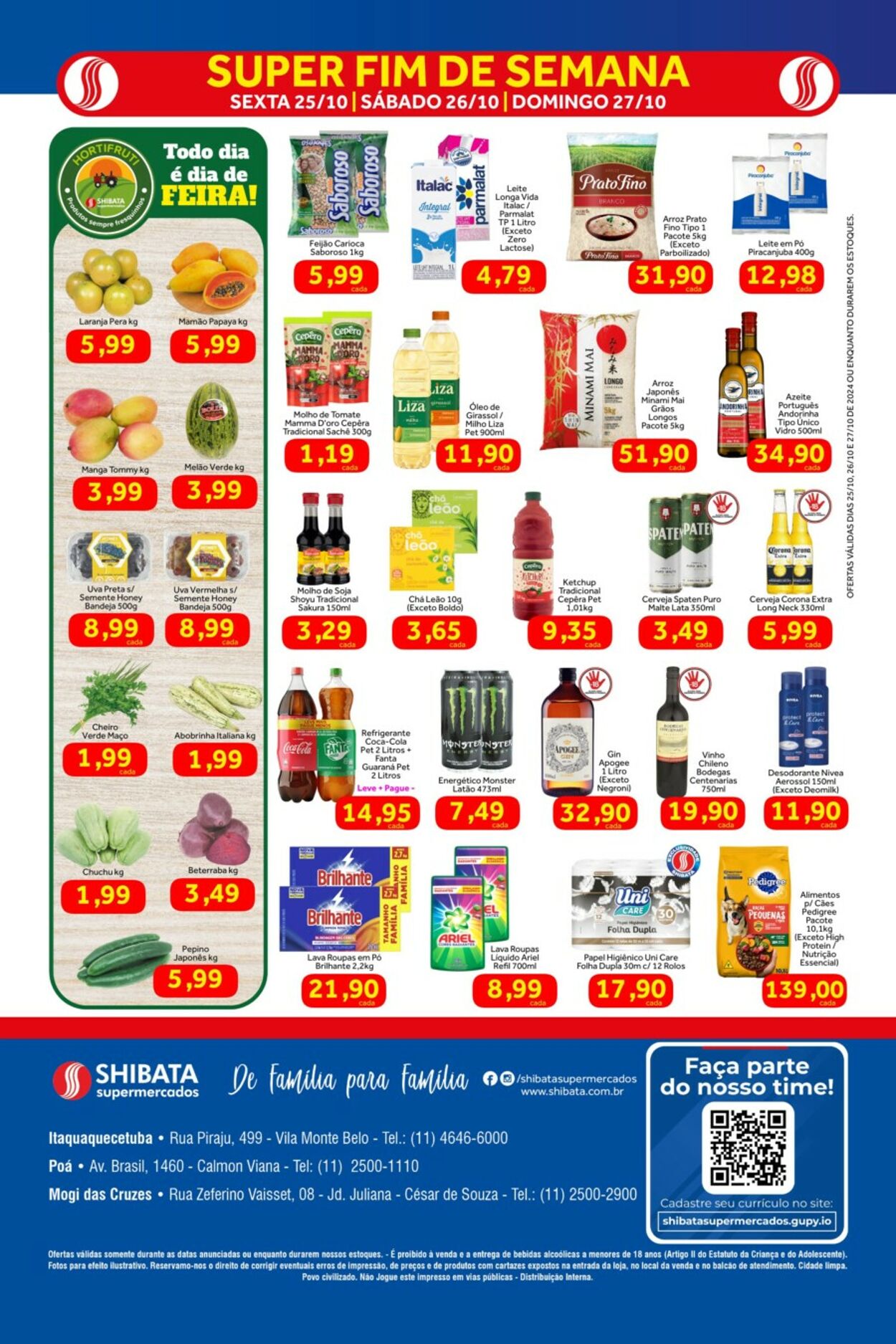 Folheto Shibata Supermercados 25.10.2024 - 27.10.2024