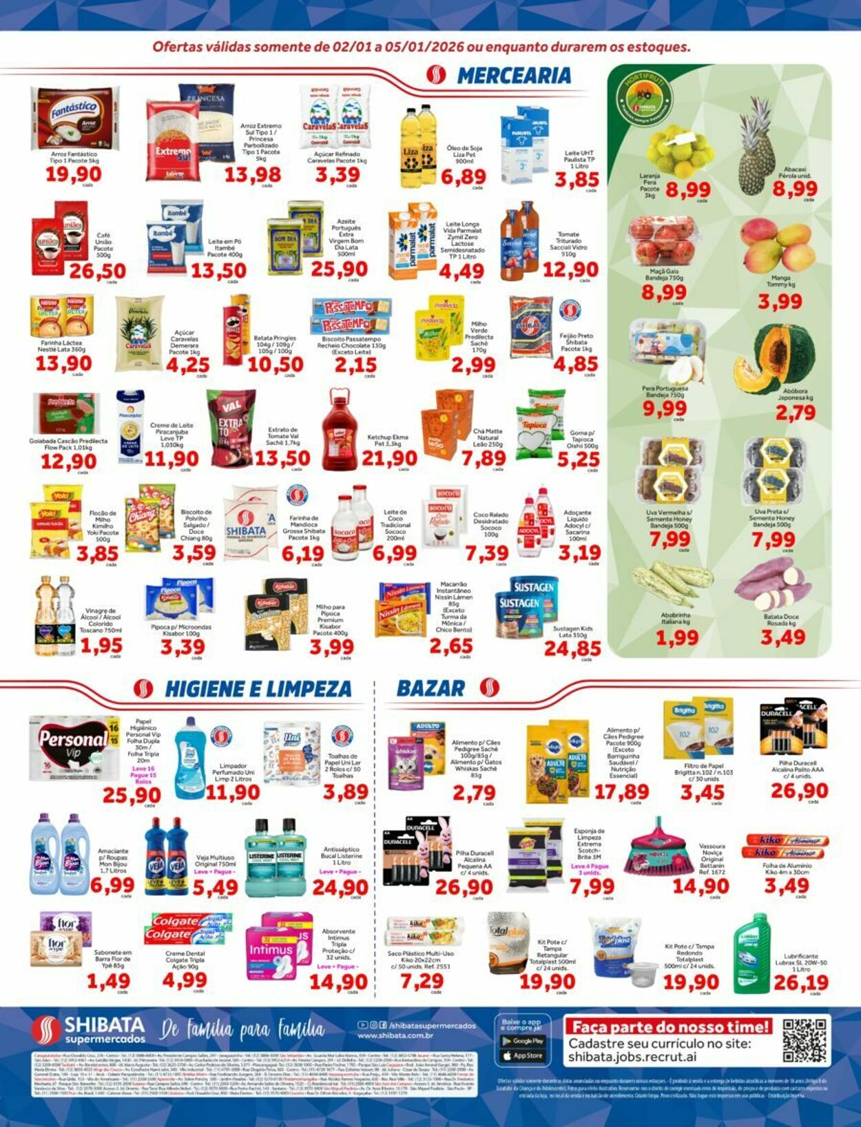 Folheto Shibata Supermercados 02.01.2026 - 05.01.2026