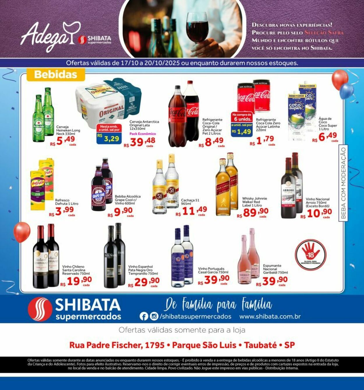 Folheto Shibata Supermercados 17.10.2025 - 20.10.2025