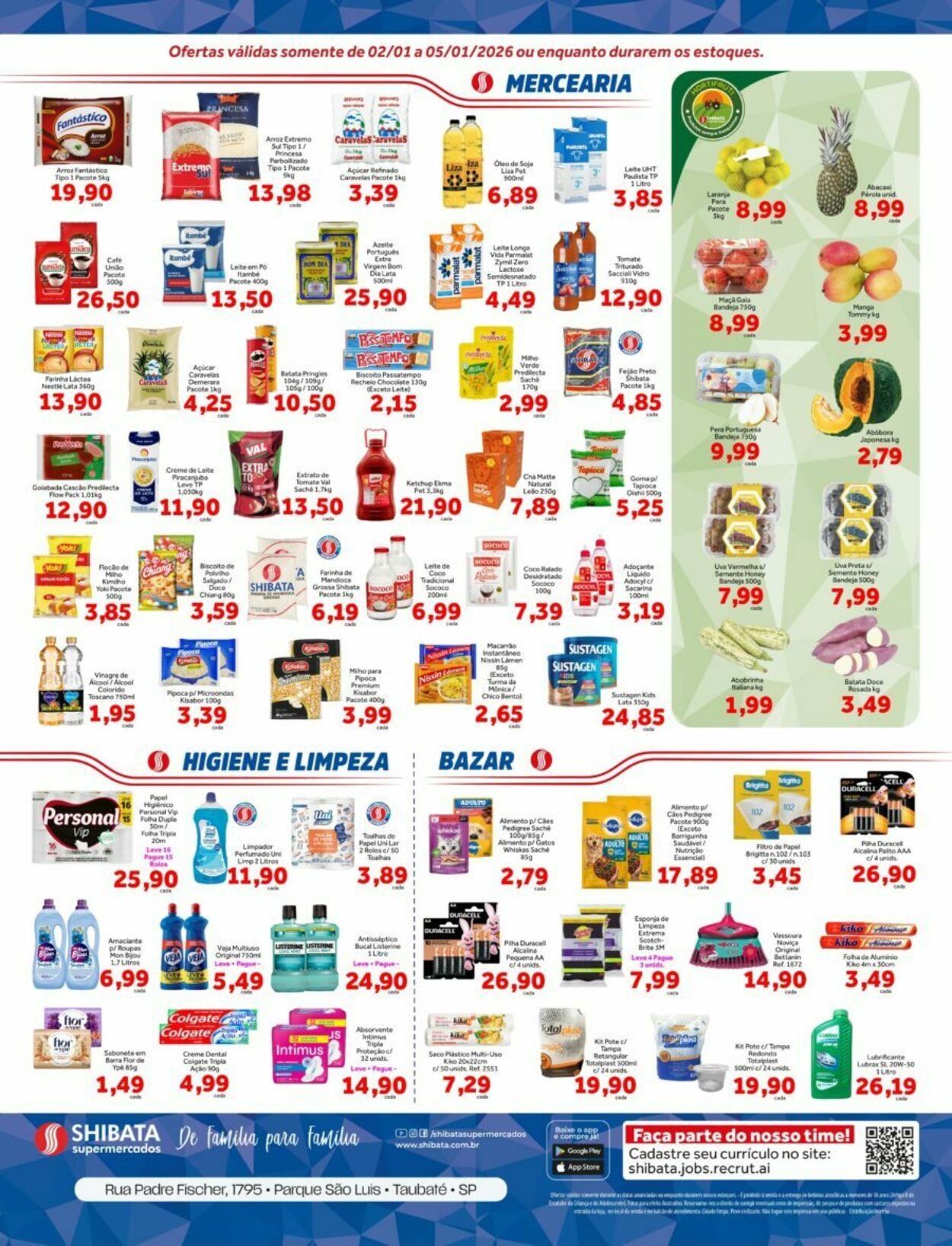 Folheto Shibata Supermercados 02.01.2026 - 05.01.2026