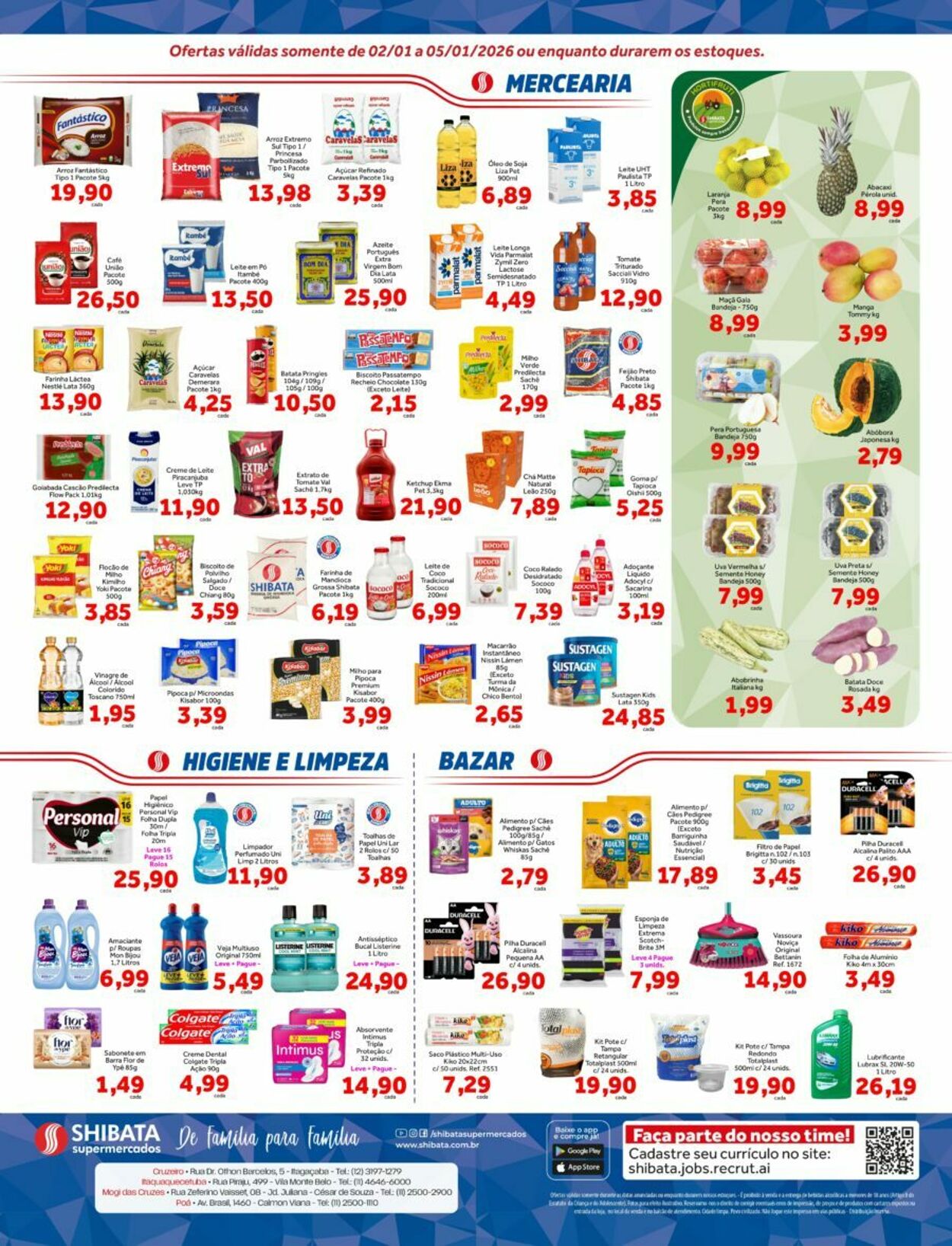 Folheto Shibata Supermercados 02.01.2026 - 05.01.2026