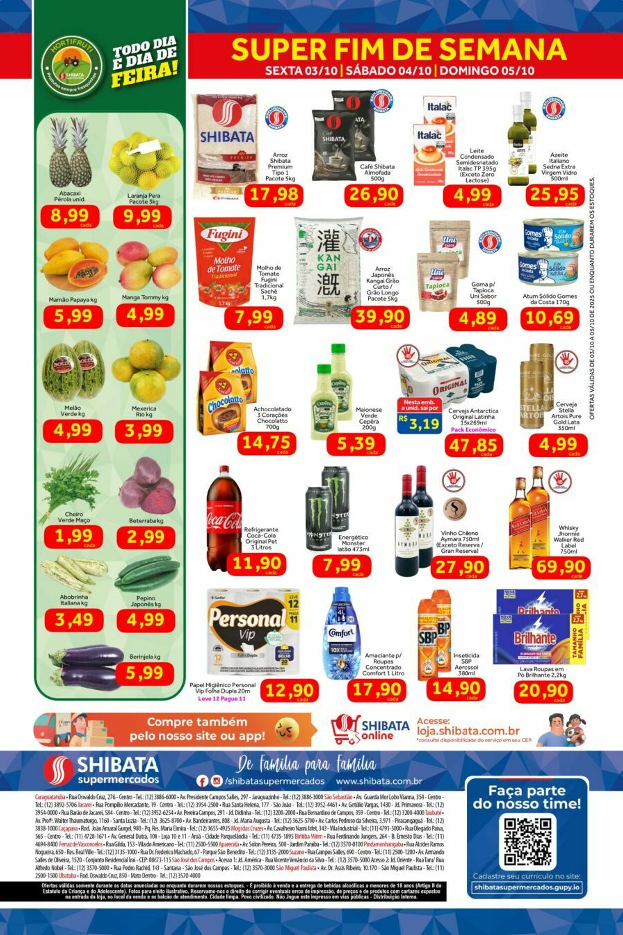 Folheto Shibata Supermercados 03.10.2025 - 05.10.2025