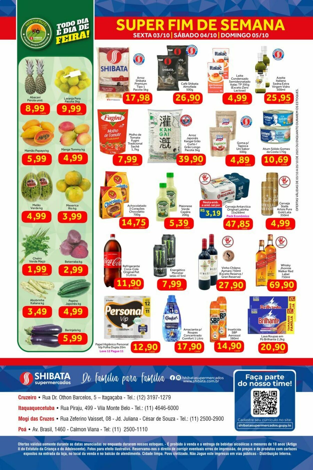 Folheto Shibata Supermercados 03.10.2025 - 05.10.2025