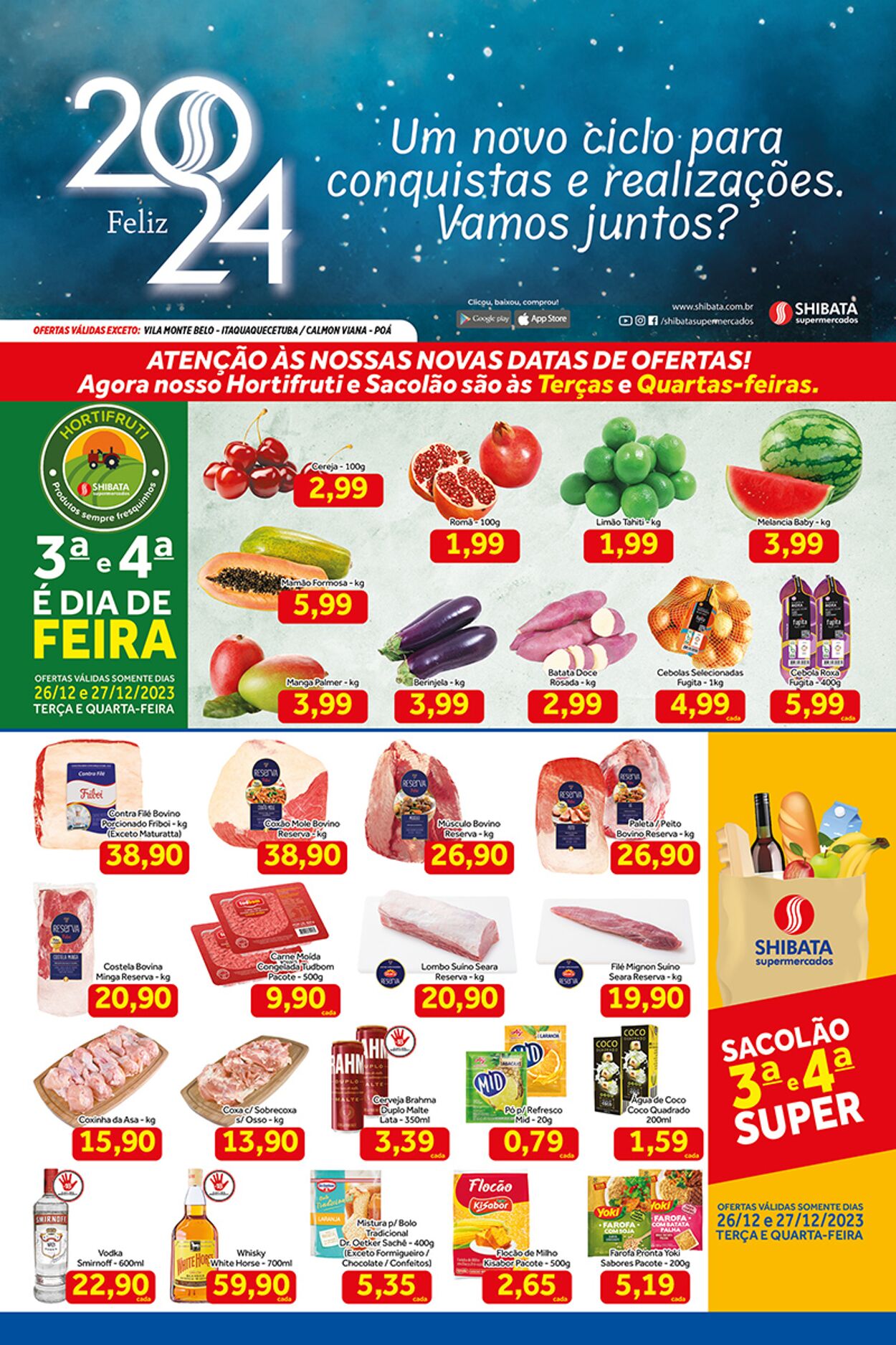 Folheto Shibata Supermercados 12.01.2023 - 01.12.2023