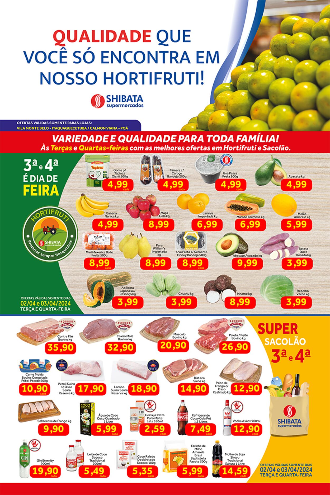 Folheto Shibata Supermercados 01.04.2024 - 08.04.2024