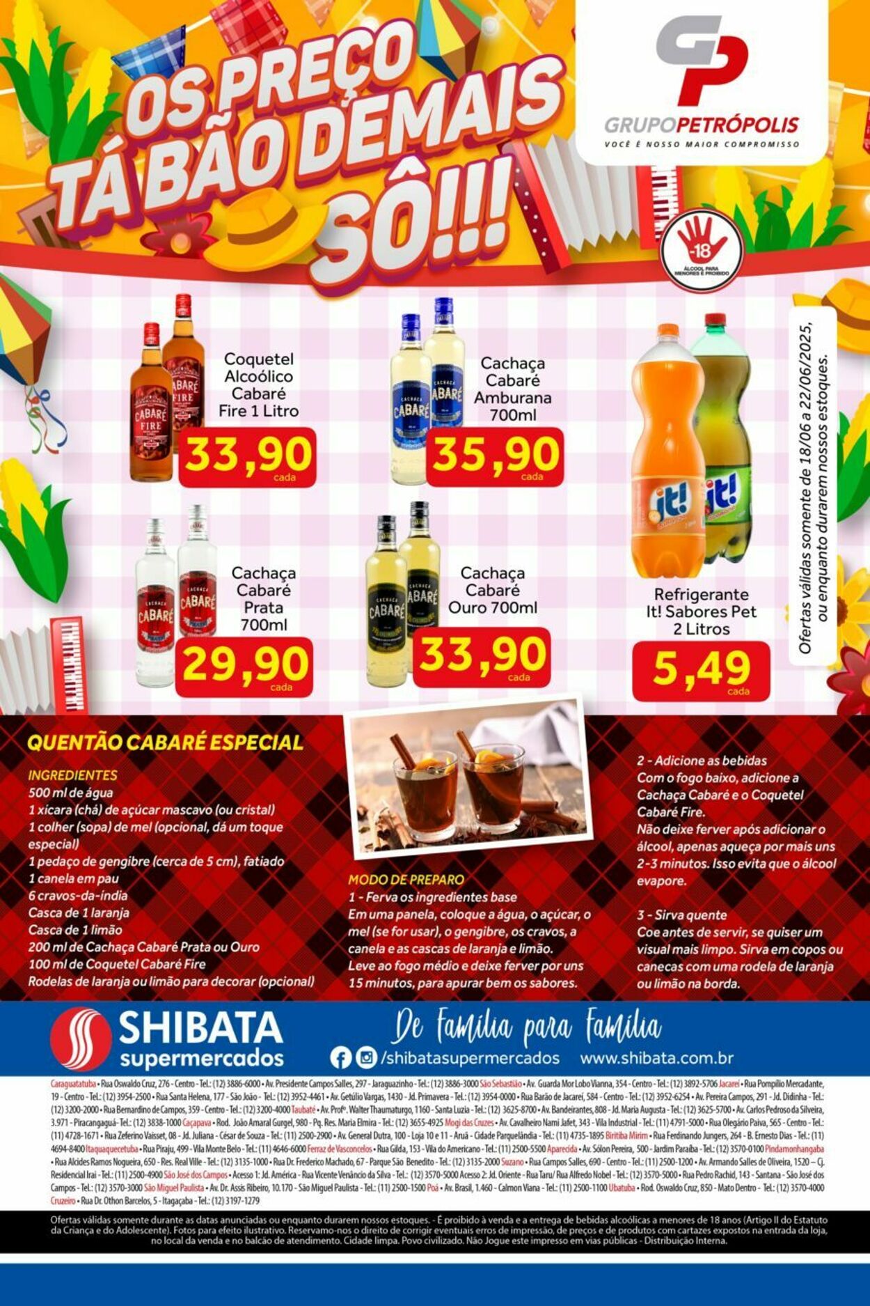 Folheto Shibata Supermercados 18.06.2025 - 22.06.2025