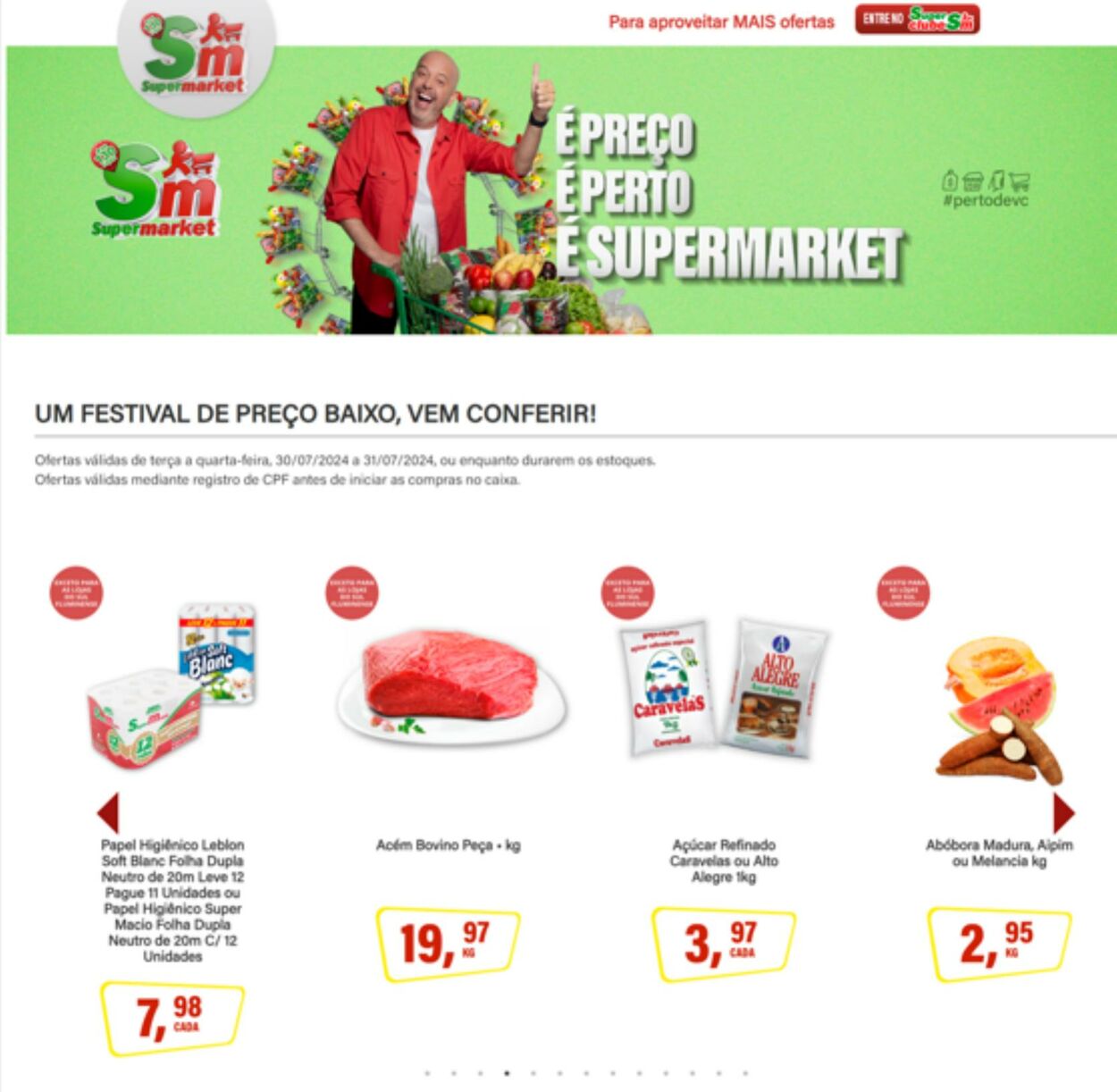 Folheto SM Supermarket 30.07.2024 - 01.08.2024