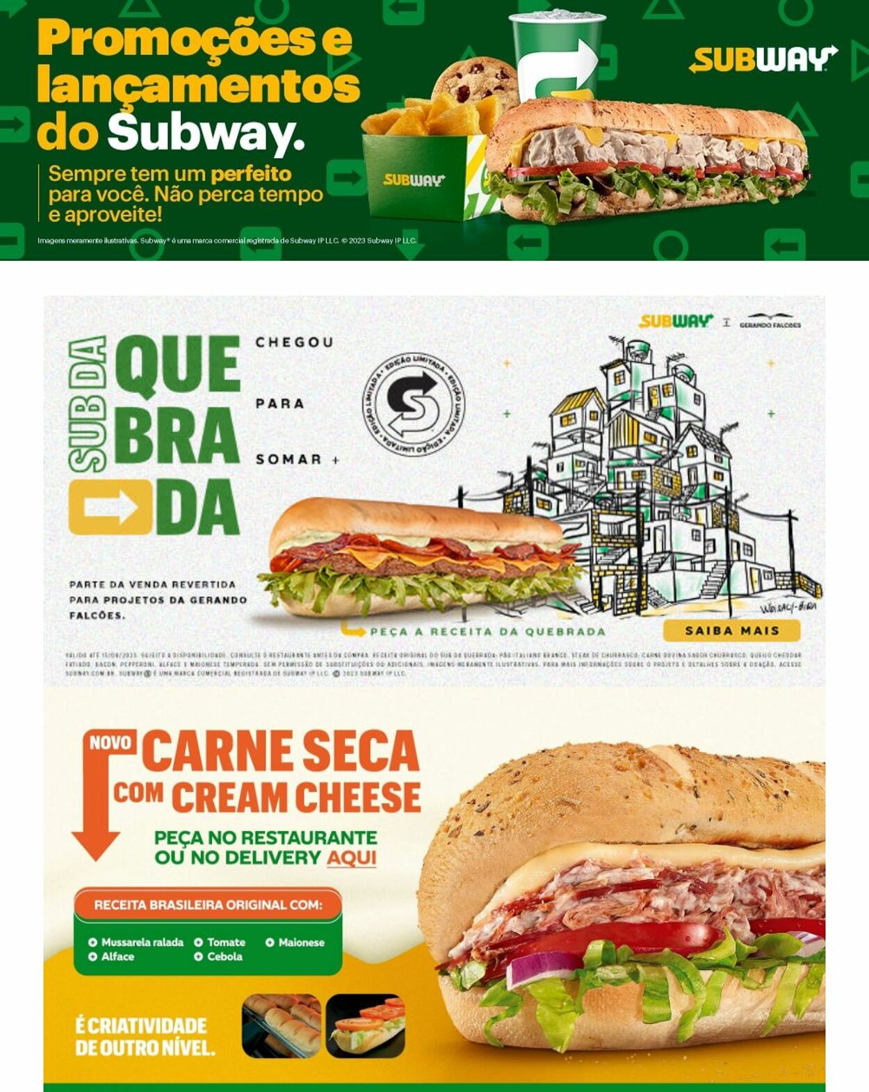 Subway Folhetos promocionais
