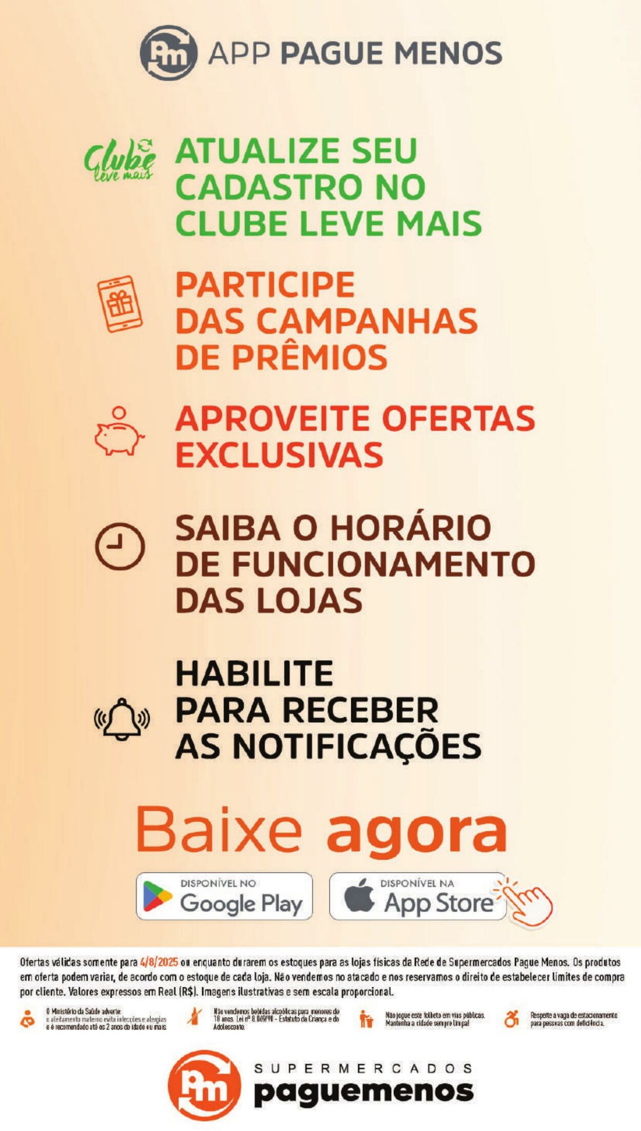 Folheto Super Pague Menos 04.08.2025 - 19.08.2025