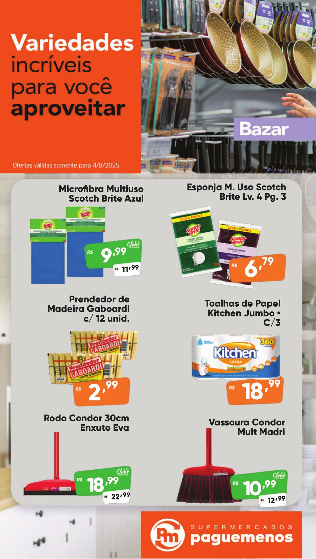 Folheto Super Pague Menos 04.08.2025 - 19.08.2025