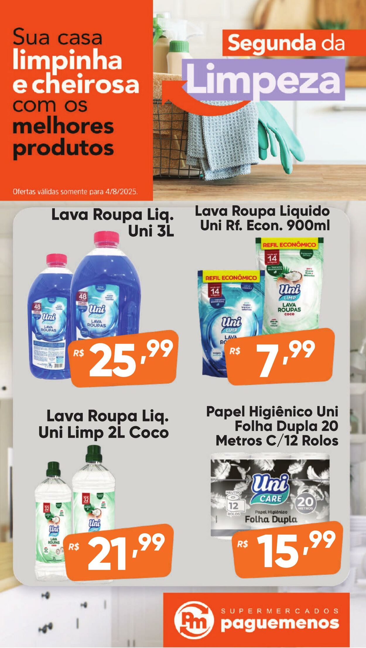 Folheto Super Pague Menos 04.08.2025 - 19.08.2025