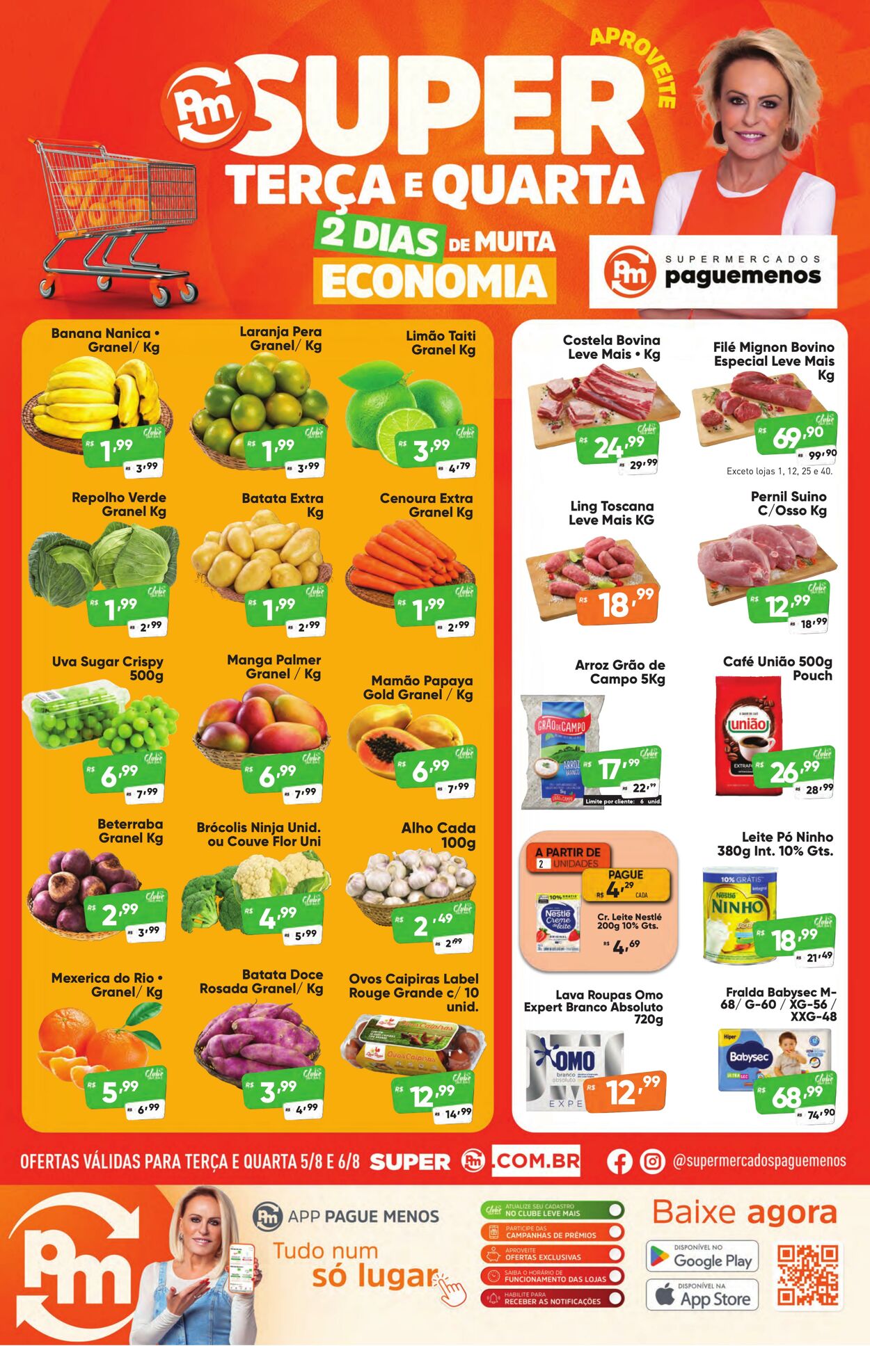 Folheto Super Pague Menos 05.08.2025 - 19.08.2025