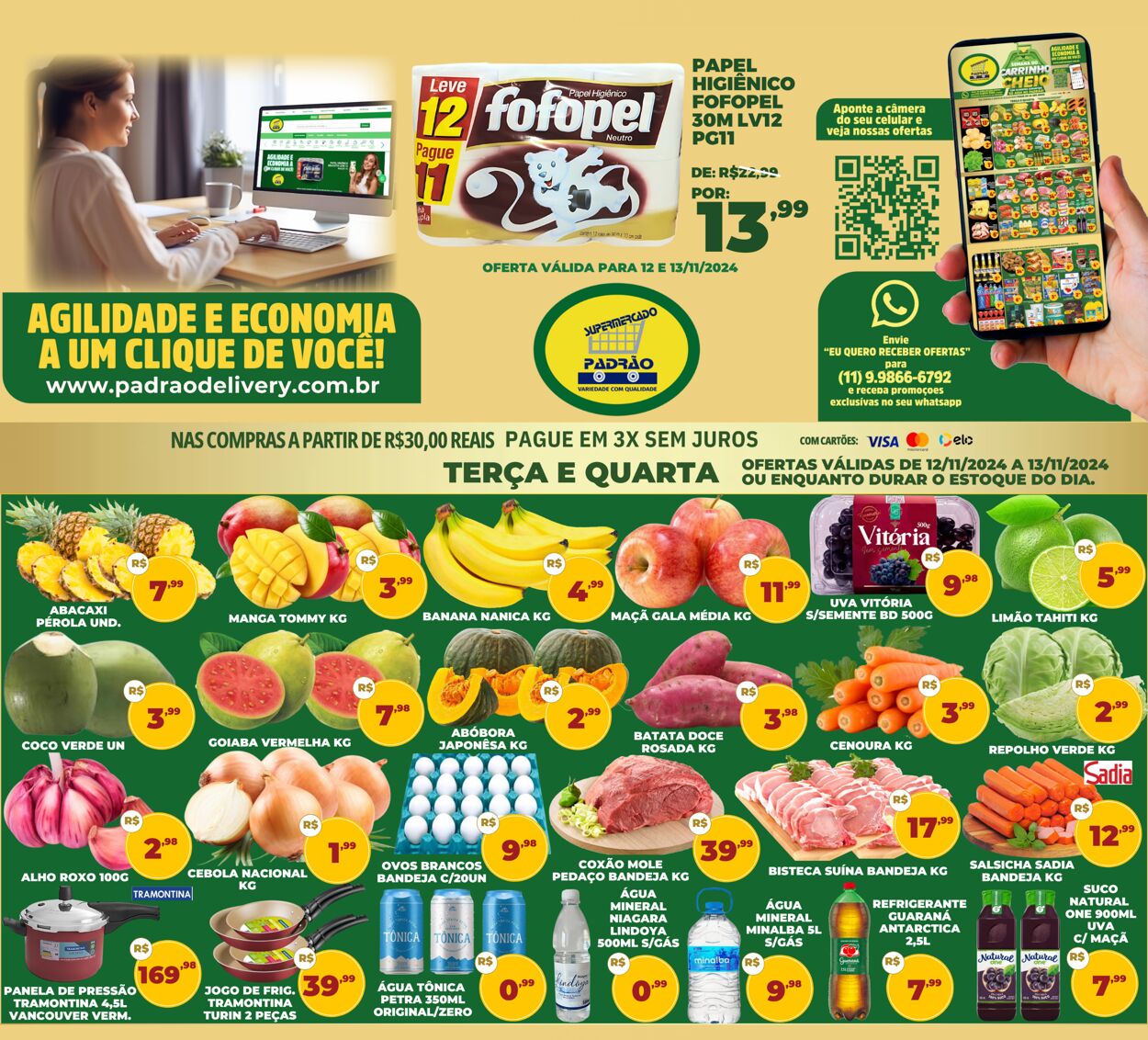 Supermercado Padrão Folhetos promocionais