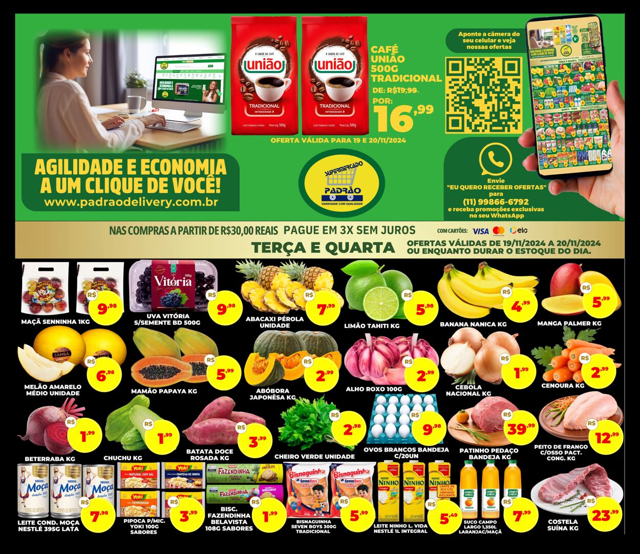 Supermercado Padrão Folhetos promocionais