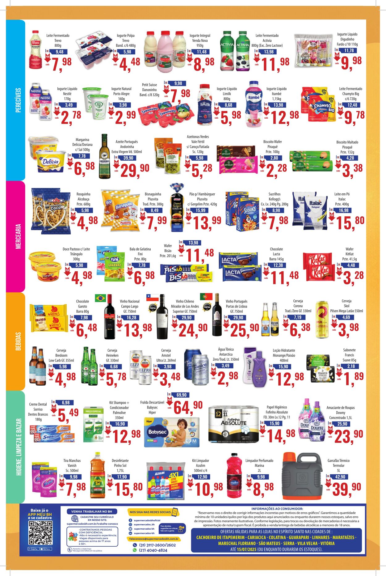Folheto Supermercados BH 15.07.2025 - 29.07.2025
