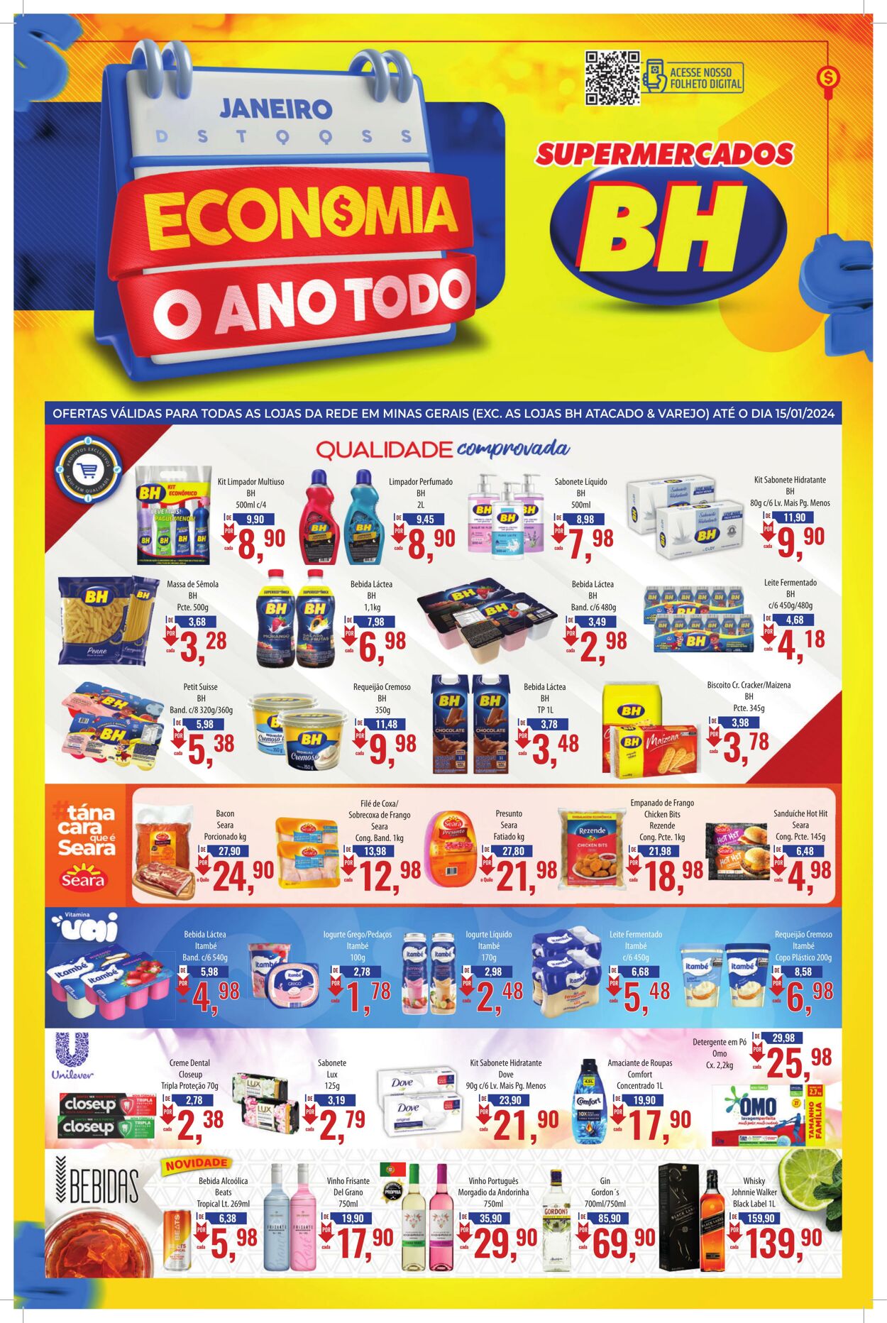 Folheto Supermercados BH 03.01.2024 - 15.01.2024