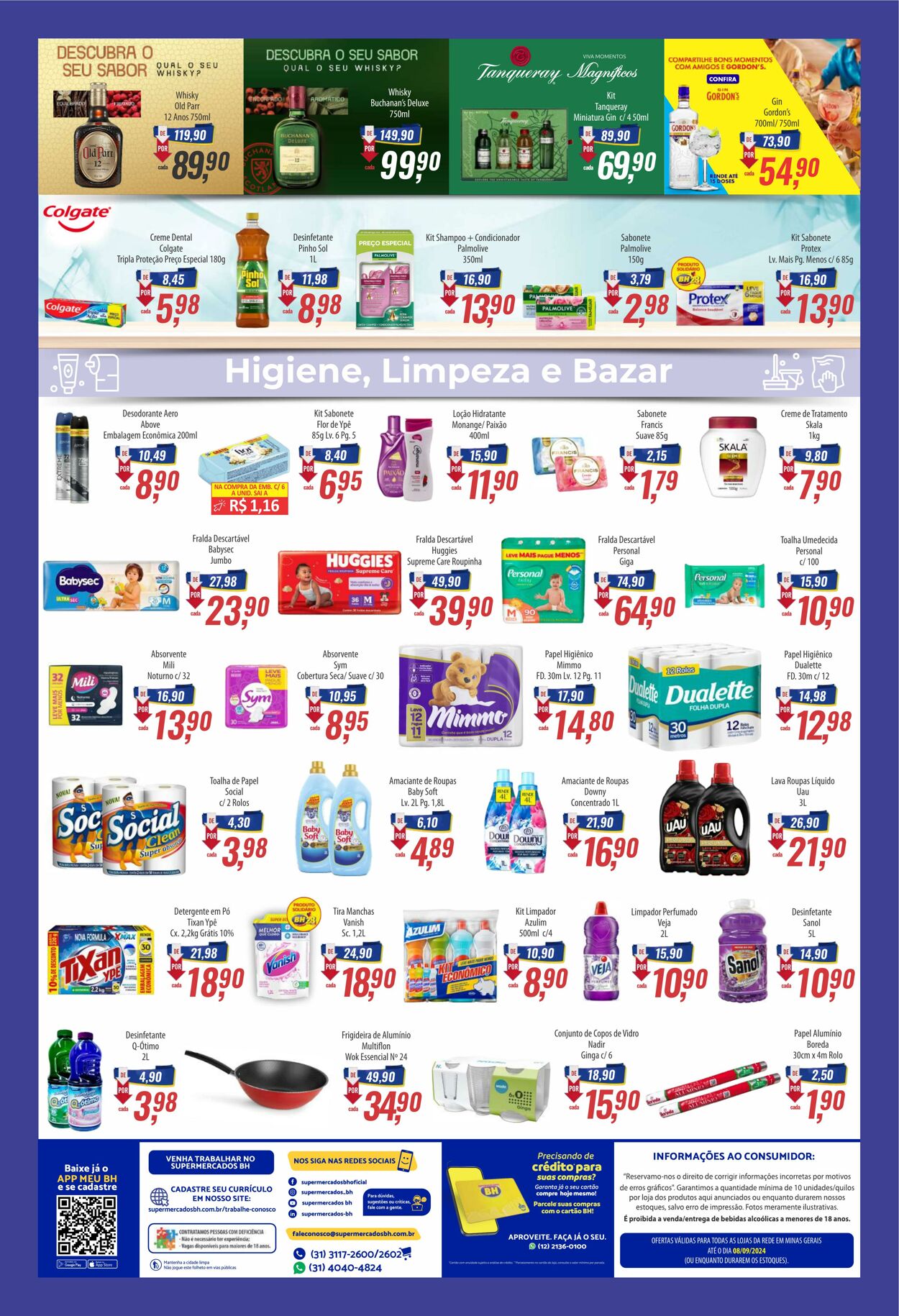 Folheto Supermercados BH 20.08.2024 - 08.09.2024