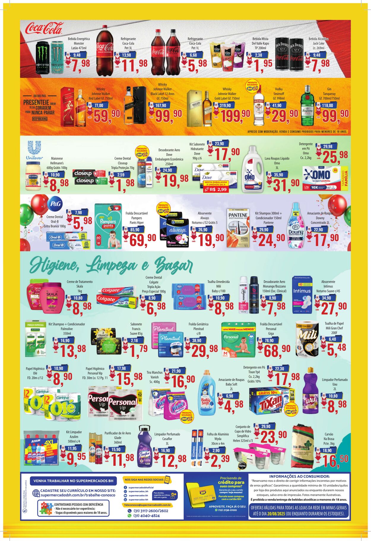Folheto Supermercados BH 05.08.2025 - 19.08.2025