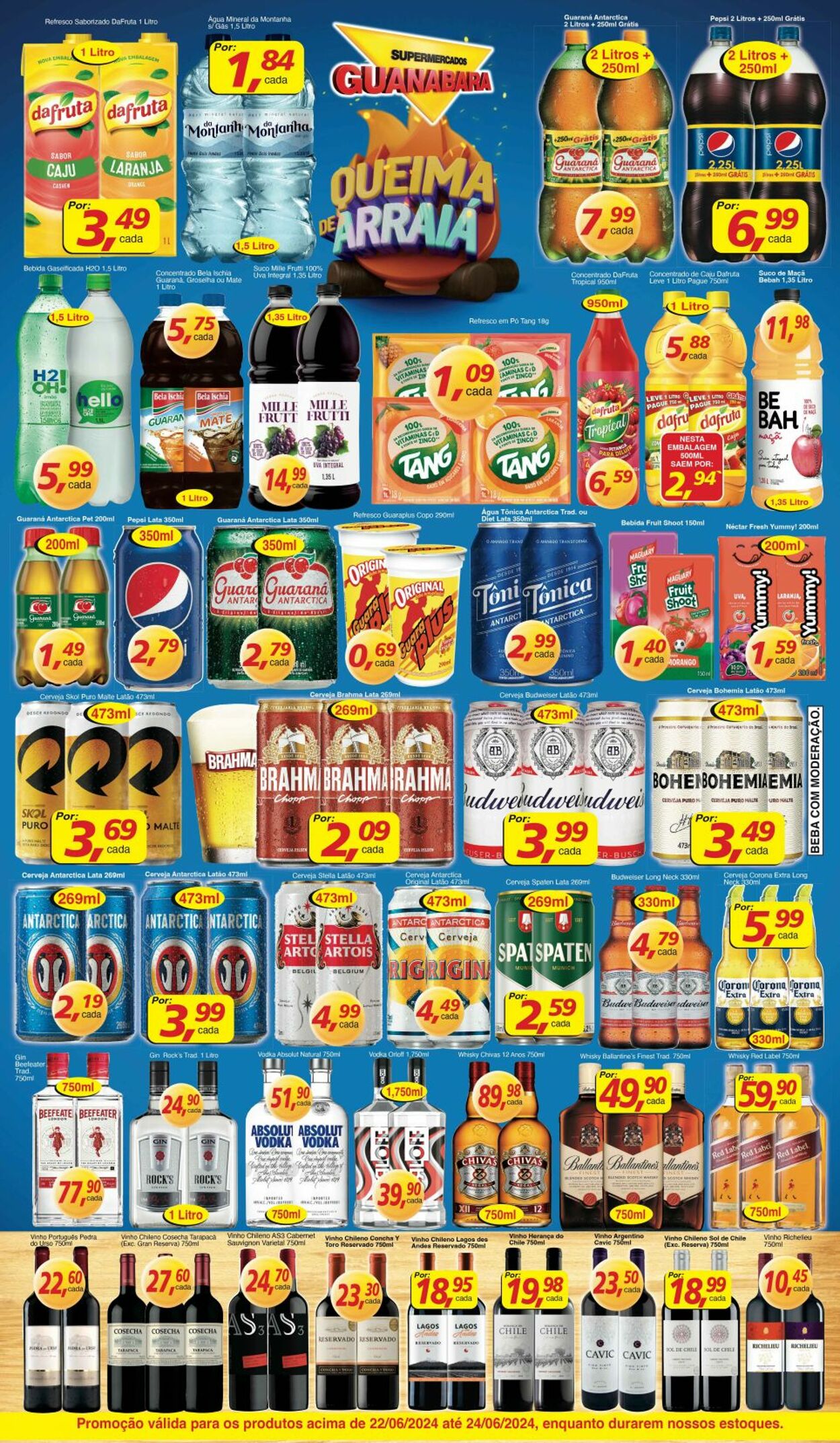 Folheto Supermercados Guanabara 22.06.2024 - 23.06.2024