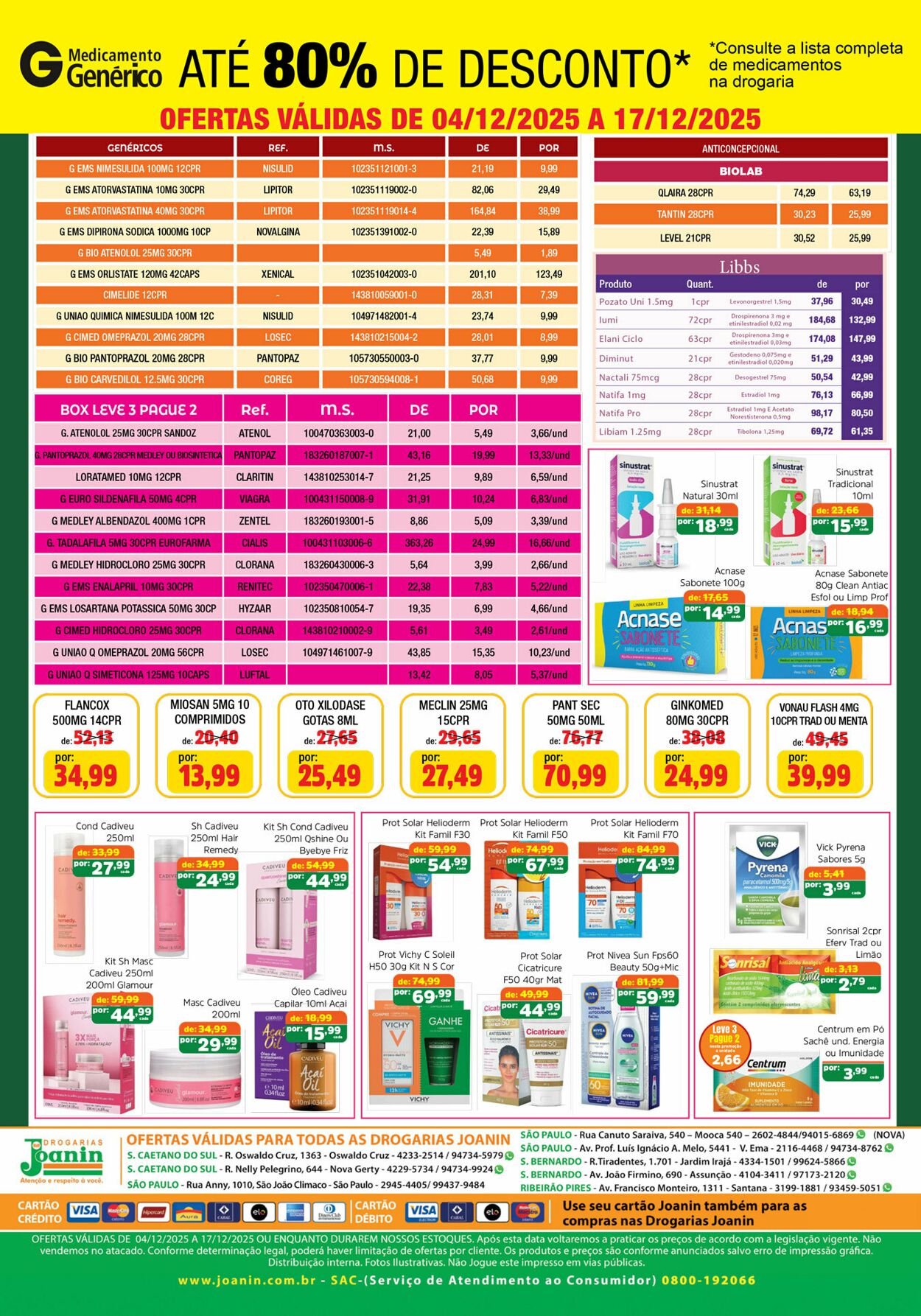 Folheto Supermercados Joanin 04.12.2025 - 17.12.2025