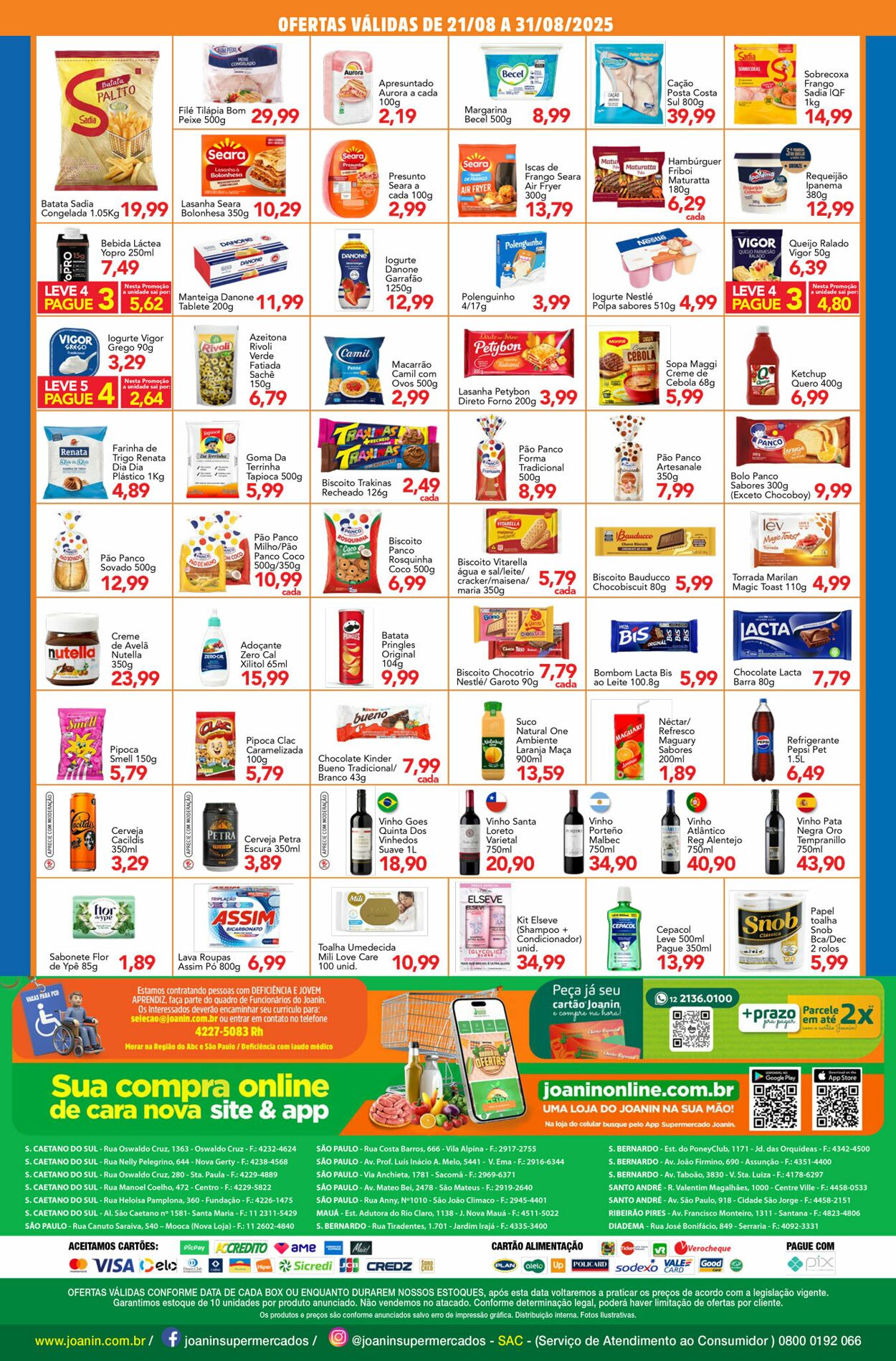Folheto Supermercados Joanin 21.08.2025 - 31.08.2025