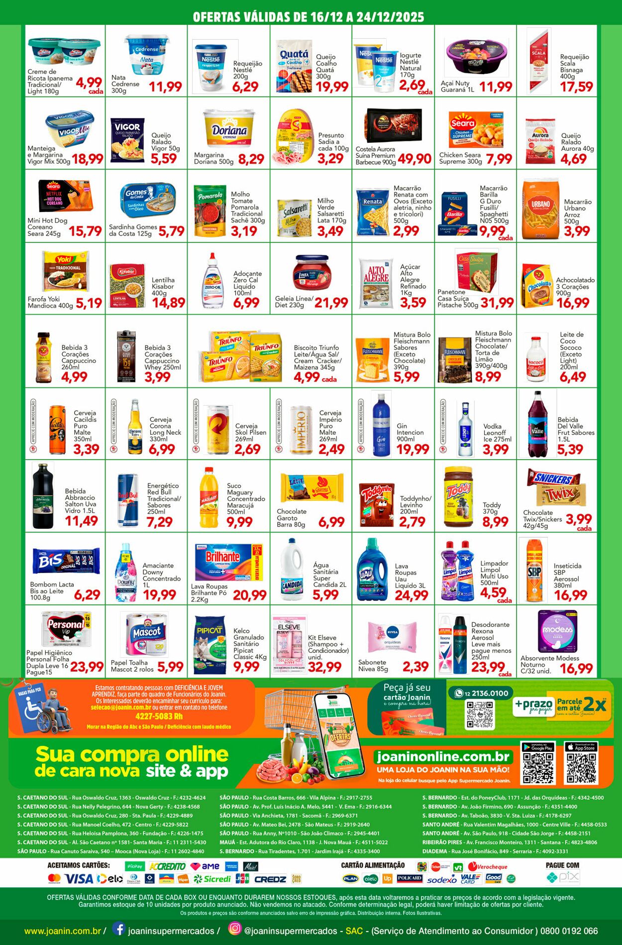 Folheto Supermercados Joanin 16.12.2025 - 24.12.2025