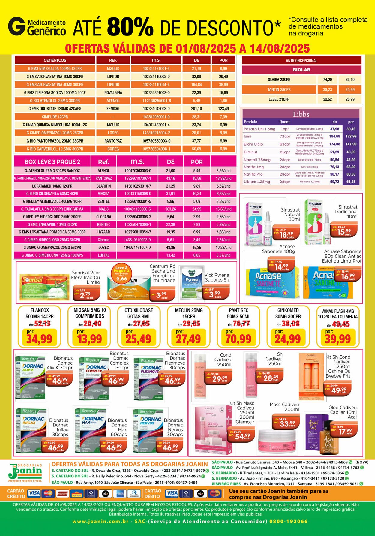 Folheto Supermercados Joanin 01.08.2025 - 14.08.2025