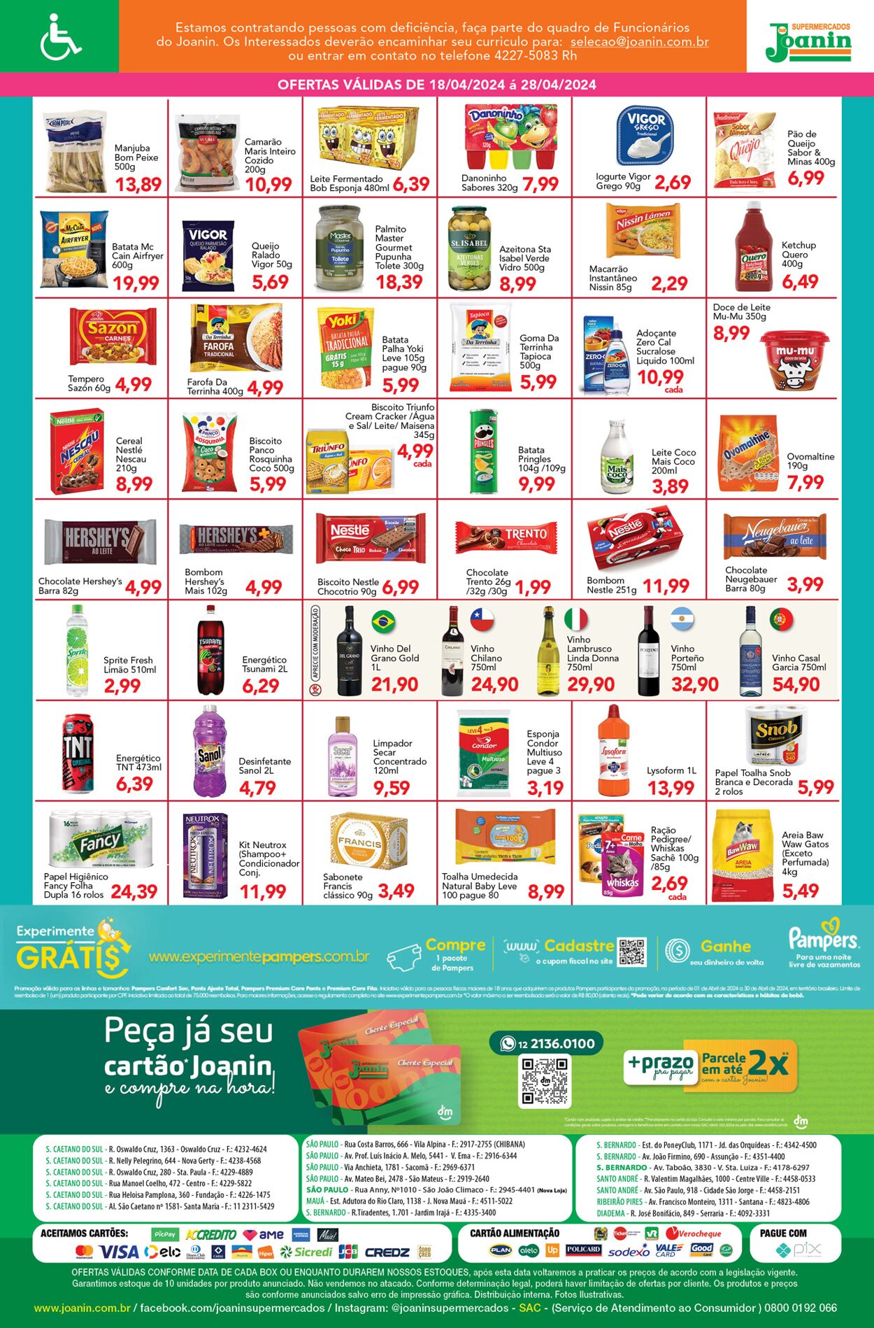 Folheto Supermercados Joanin 18.04.2024 - 28.04.2024