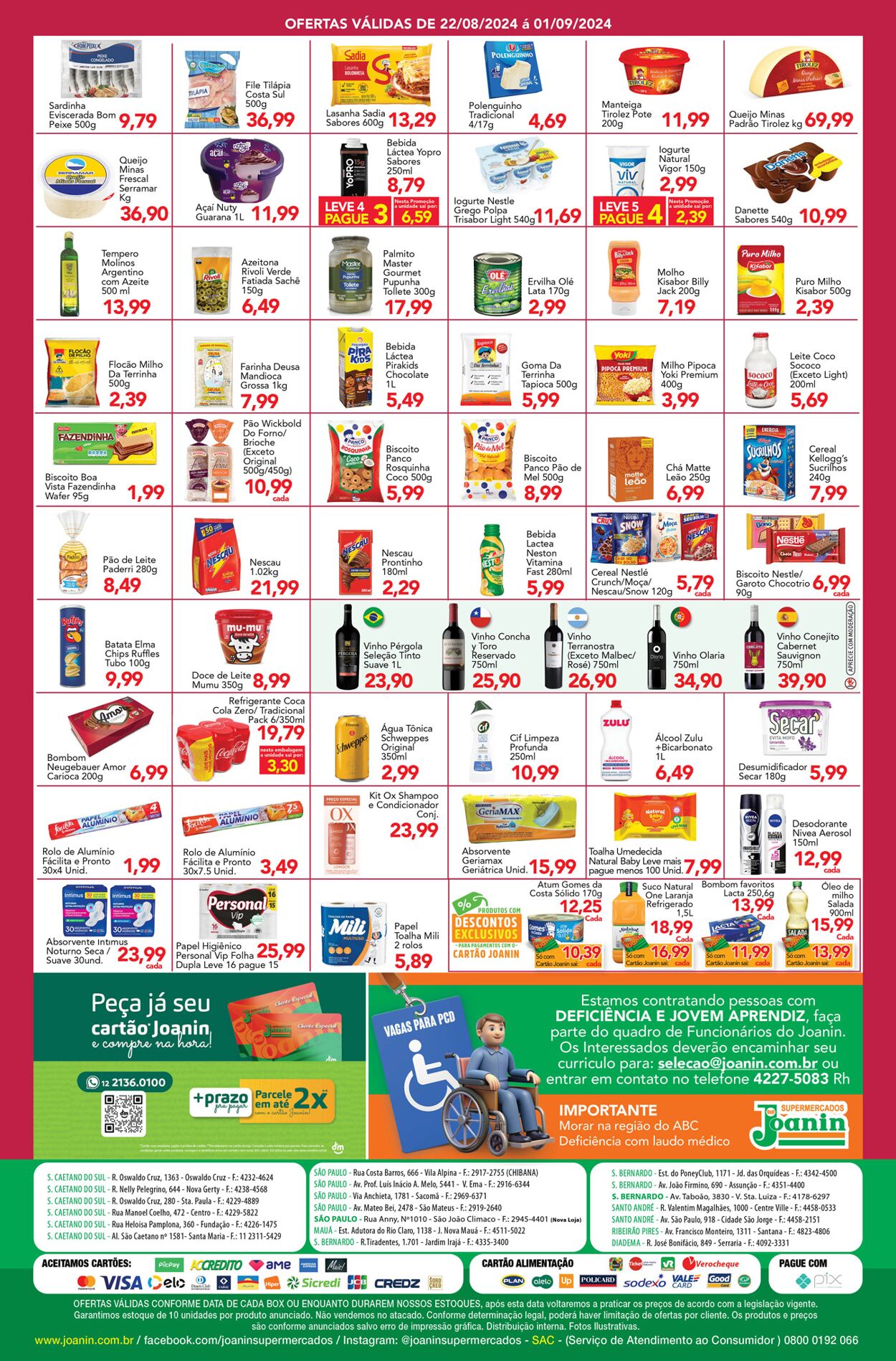 Folheto Supermercados Joanin 22.08.2024 - 01.09.2024