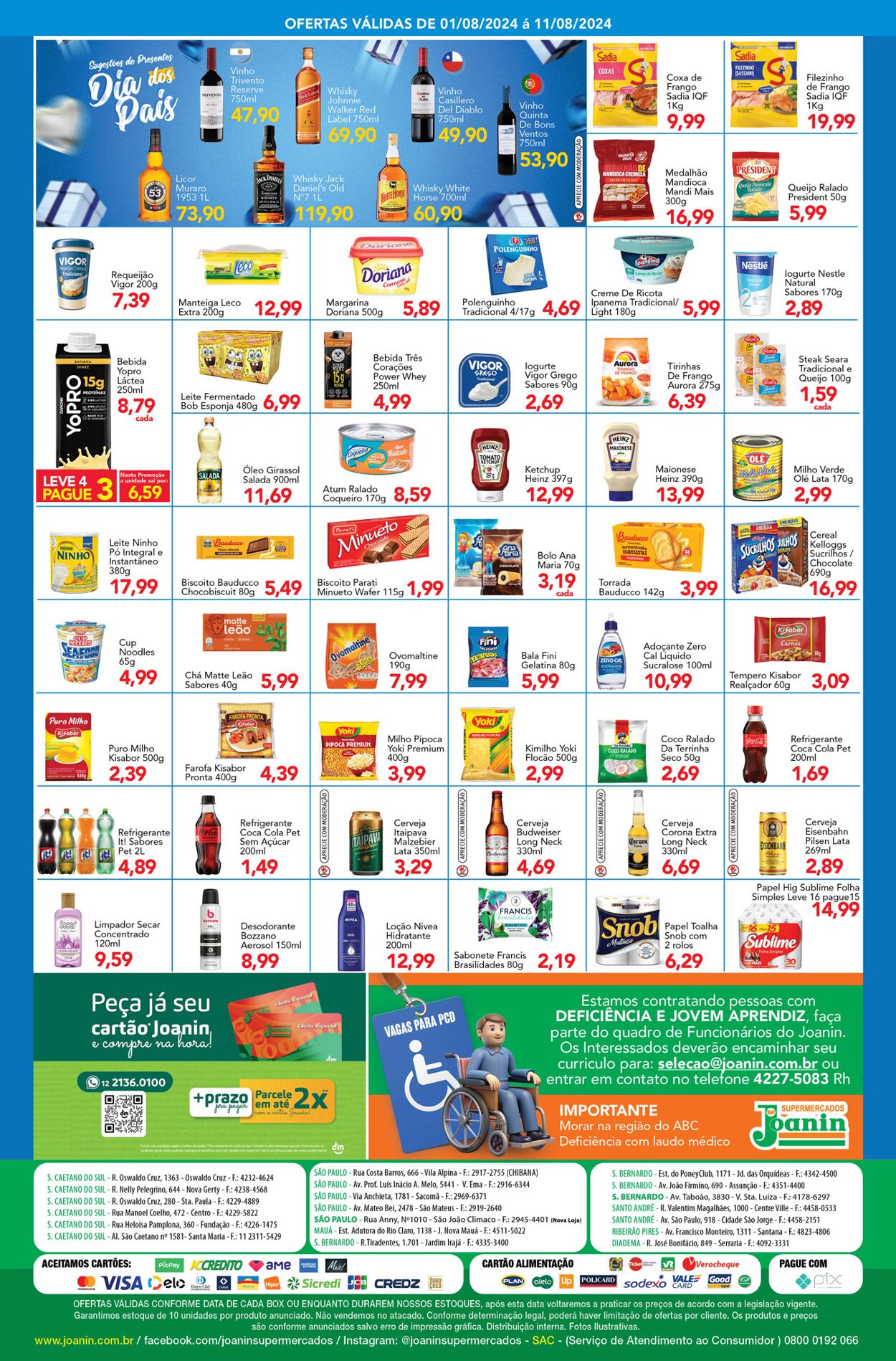 Folheto Supermercados Joanin 01.08.2024 - 11.08.2024