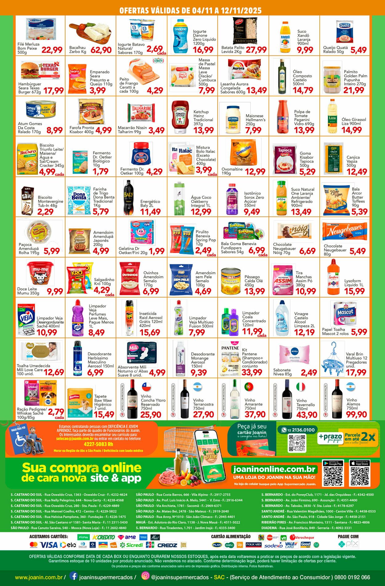 Folheto Supermercados Joanin 04.11.2025 - 12.11.2025