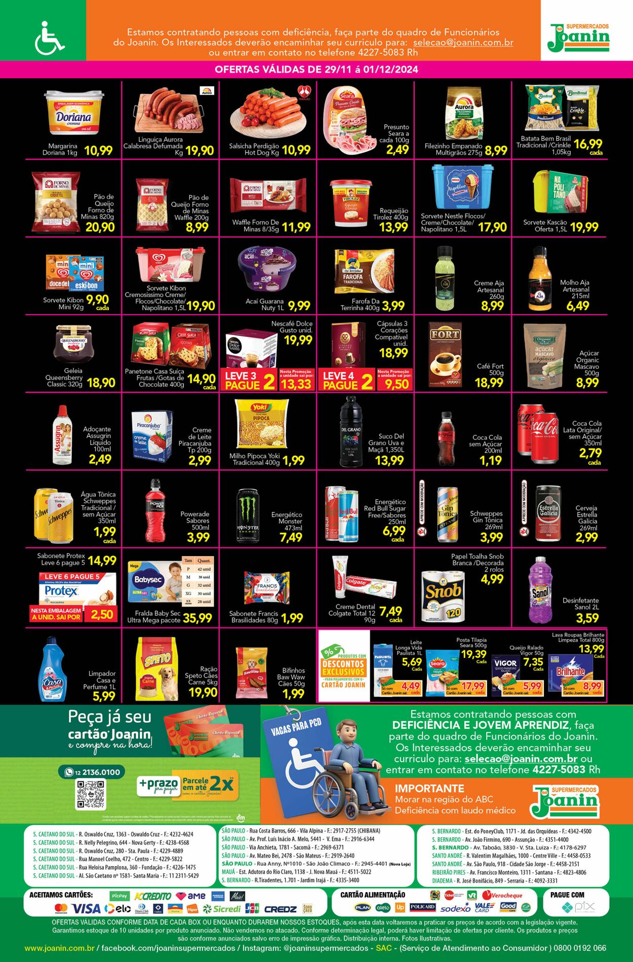 Folheto Supermercados Joanin 29.11.2024 - 01.12.2024