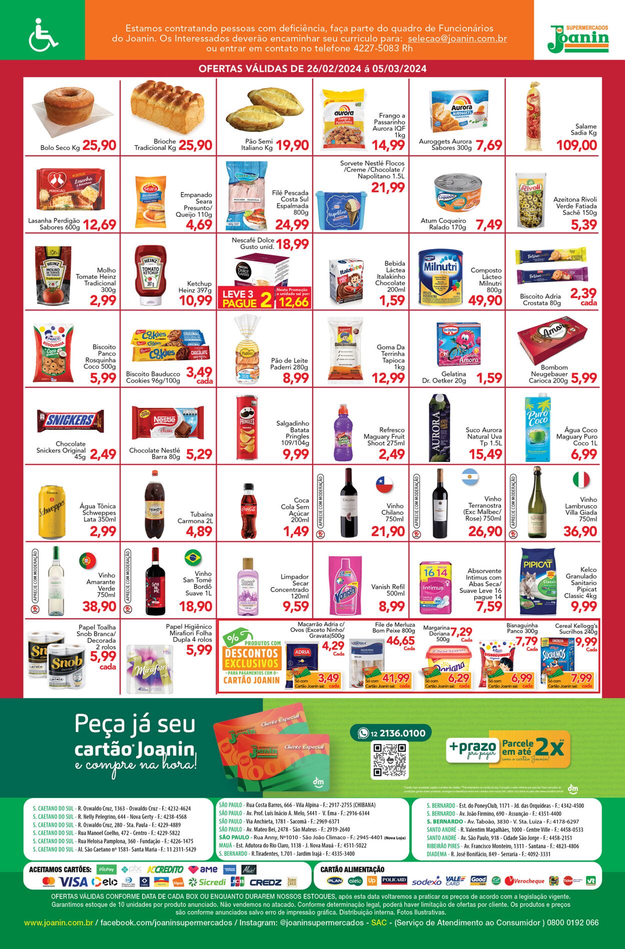 Folheto Supermercados Joanin 26.02.2024 - 05.03.2024