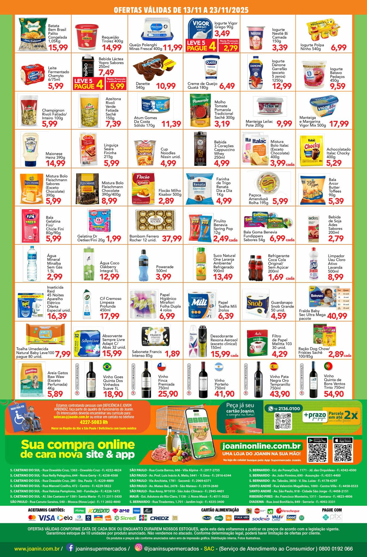 Folheto Supermercados Joanin 13.11.2025 - 23.11.2025