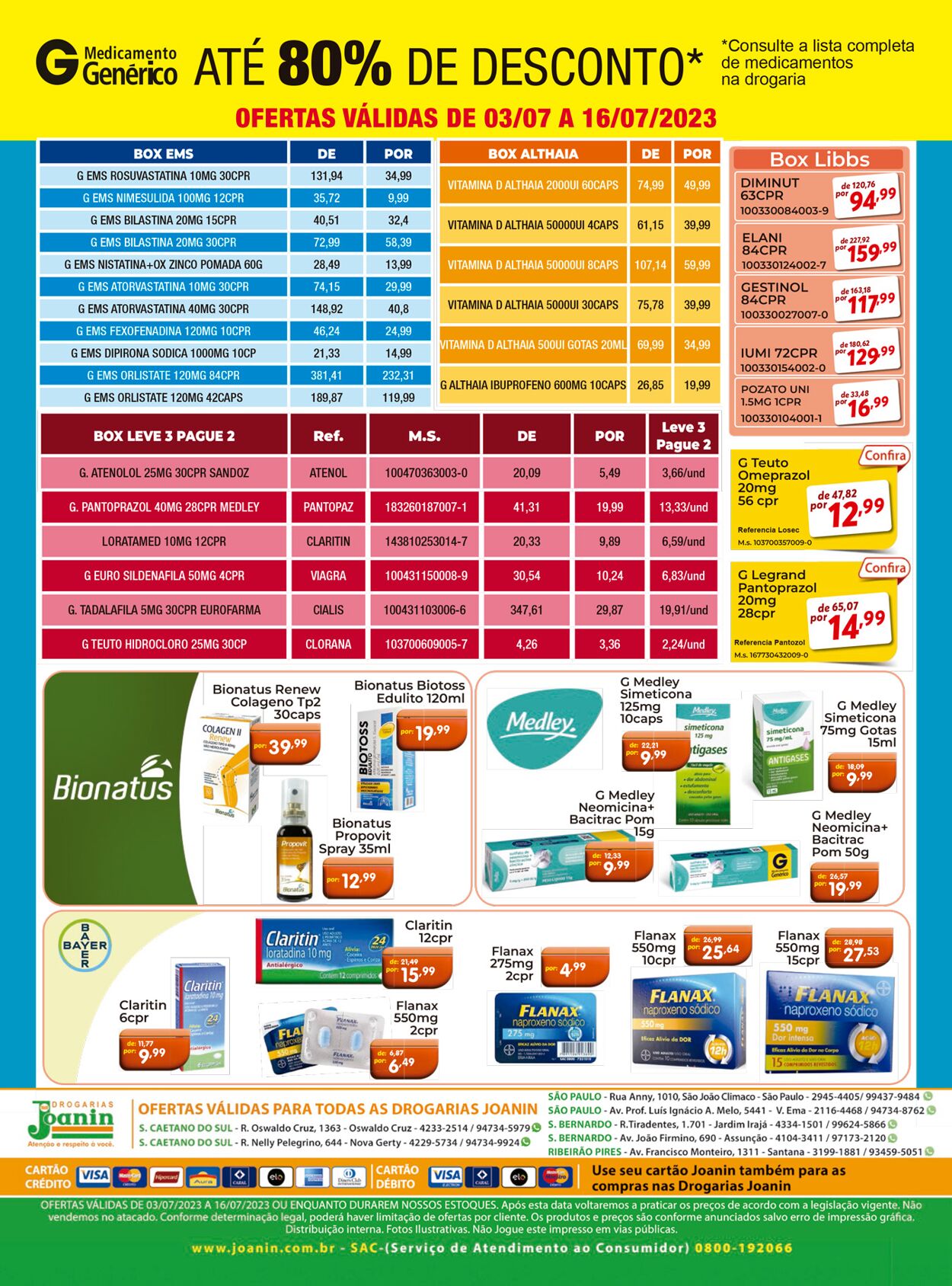 Folheto Supermercados Joanin 03.07.2023 - 16.07.2023