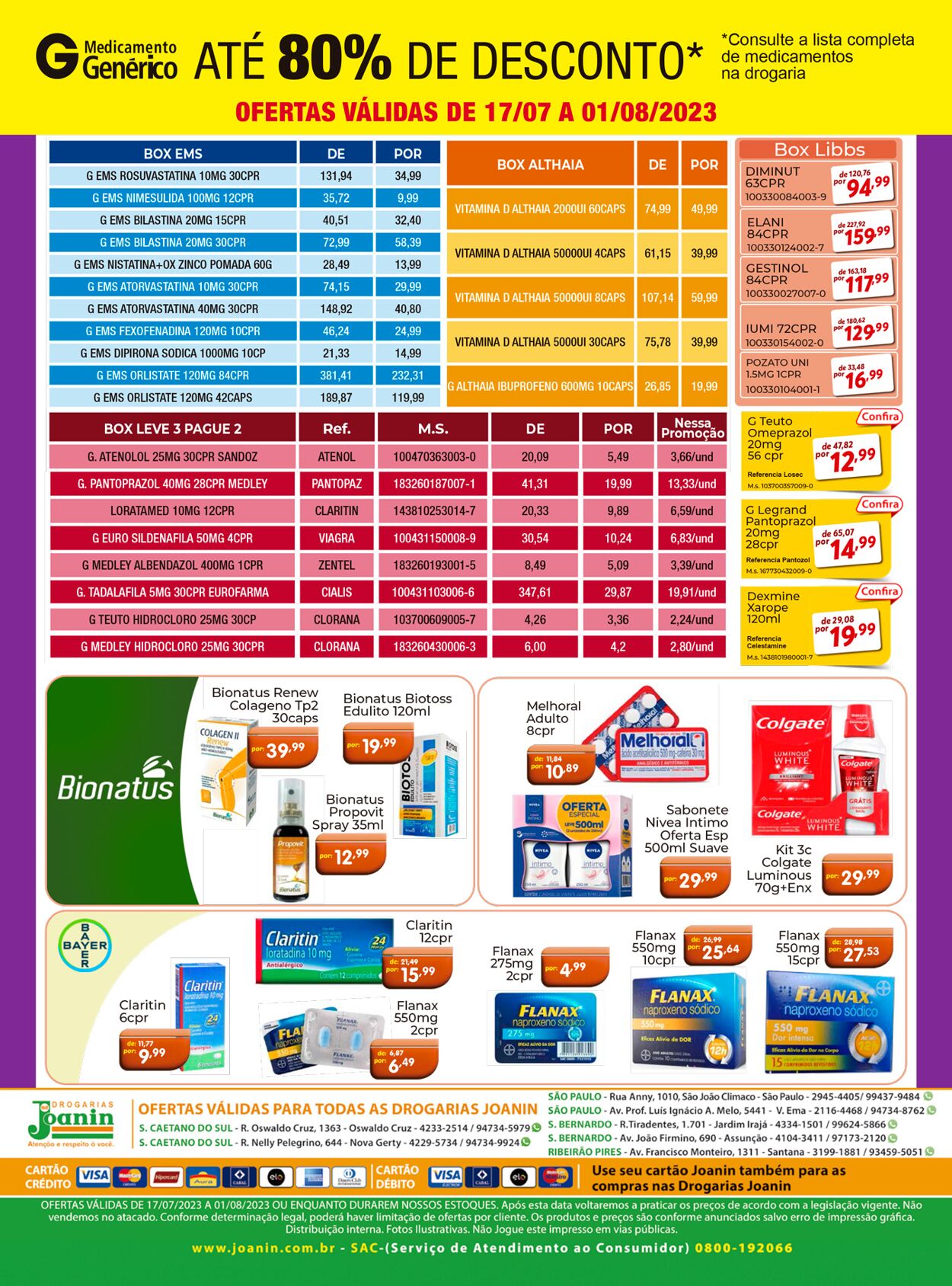 Folheto Supermercados Joanin 17.07.2023 - 01.08.2023