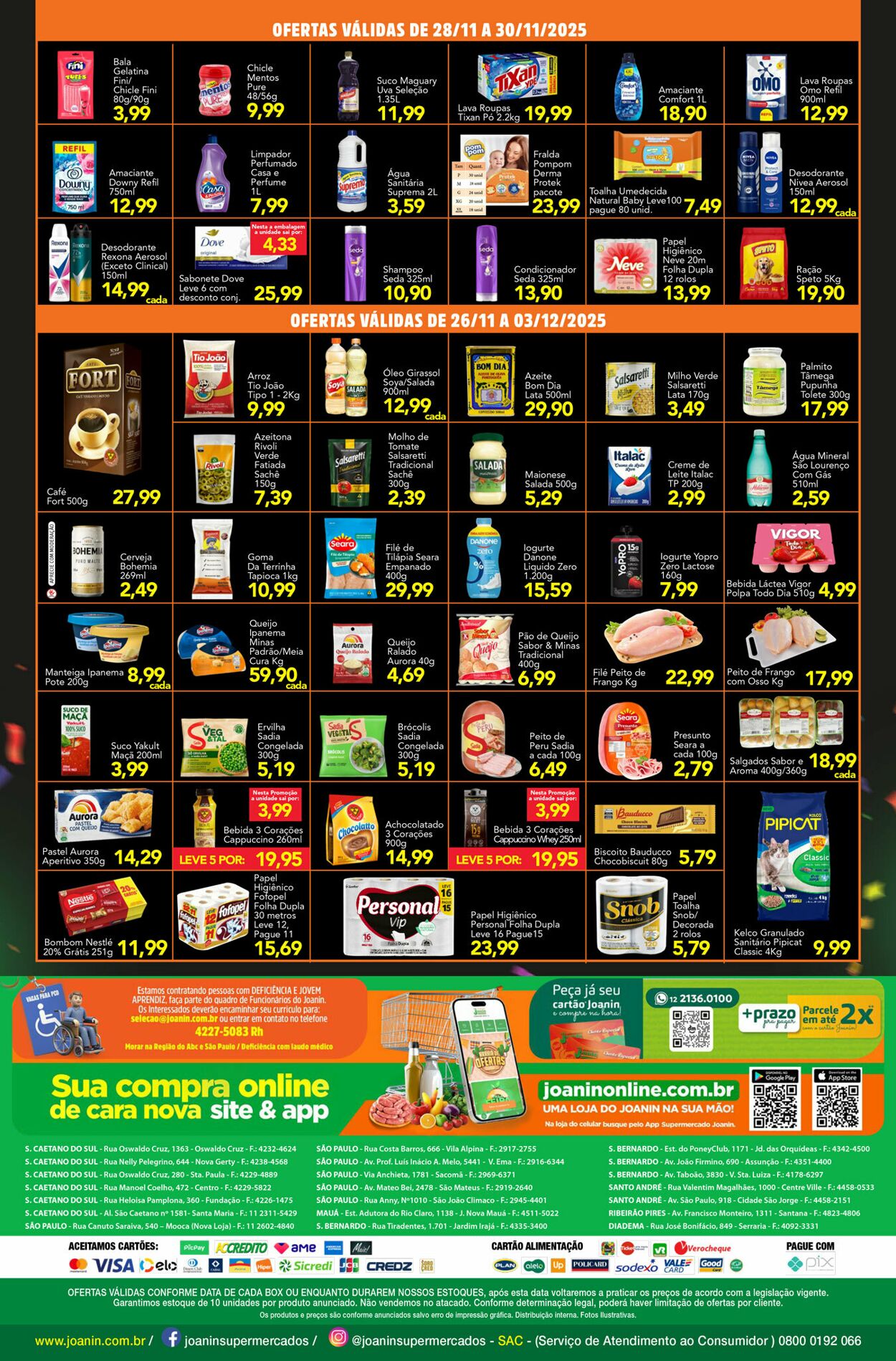 Folheto Supermercados Joanin 28.11.2025 - 30.11.2025