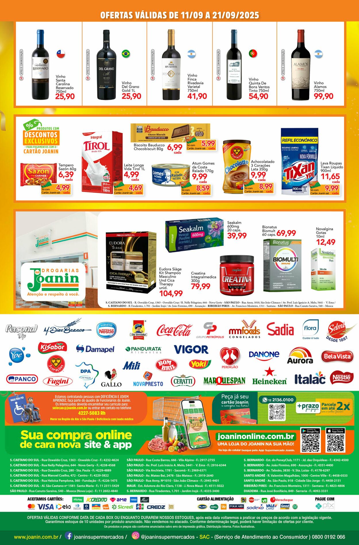 Folheto Supermercados Joanin 12.09.2025 - 26.09.2025