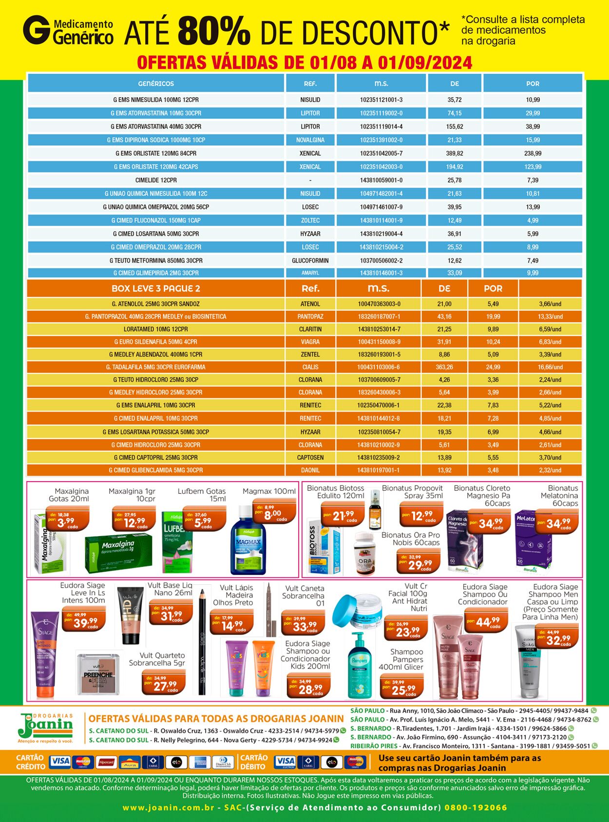 Folheto Supermercados Joanin 01.08.2024 - 01.09.2024