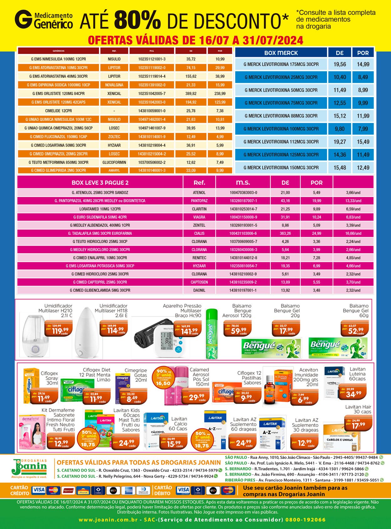 Folheto Supermercados Joanin 16.07.2024 - 31.07.2024